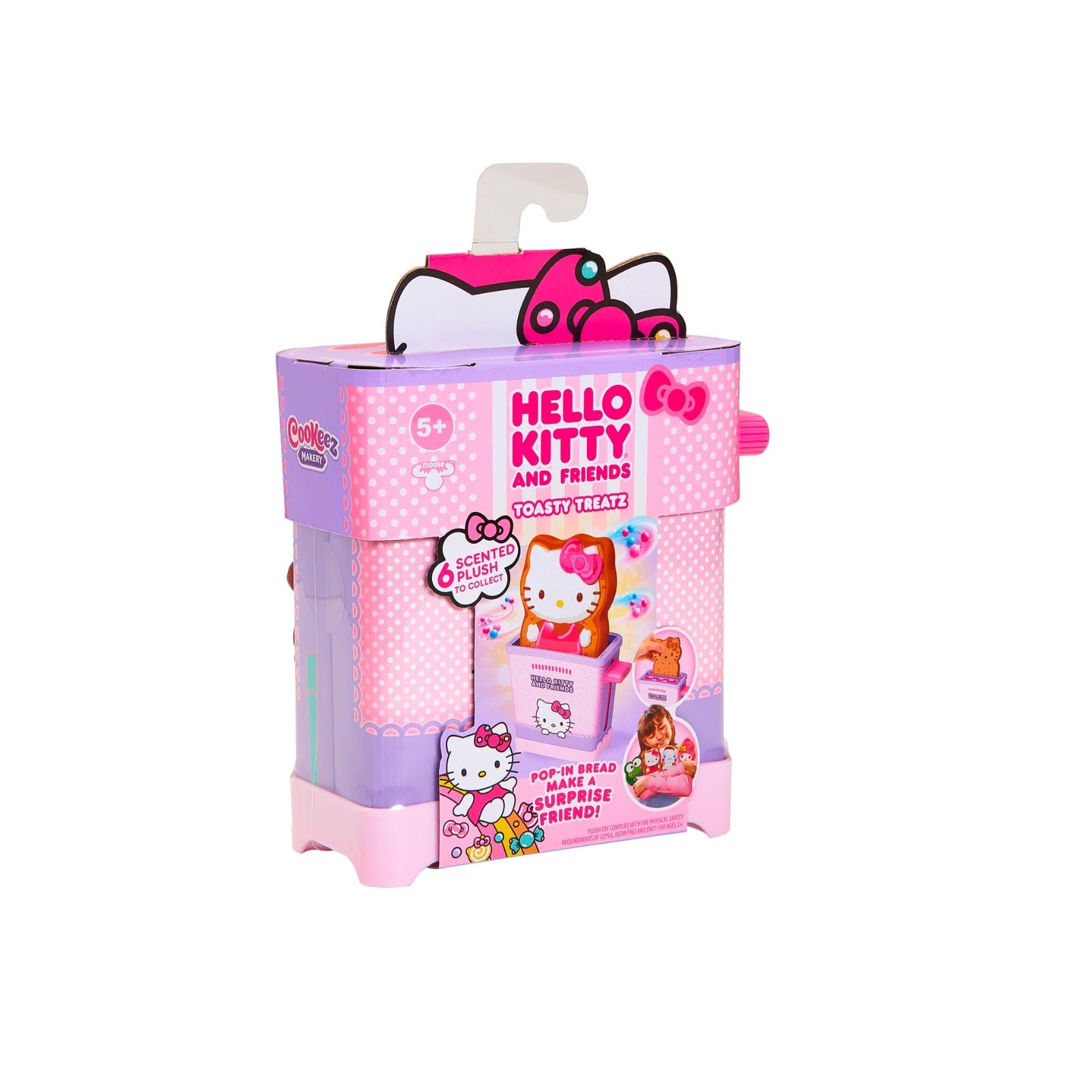 Cookeez Makery Hello Kitty & Friends Toasty Treatz Surprise Scented Plush Toaster Playset Collectible Sanrio Characters 5+