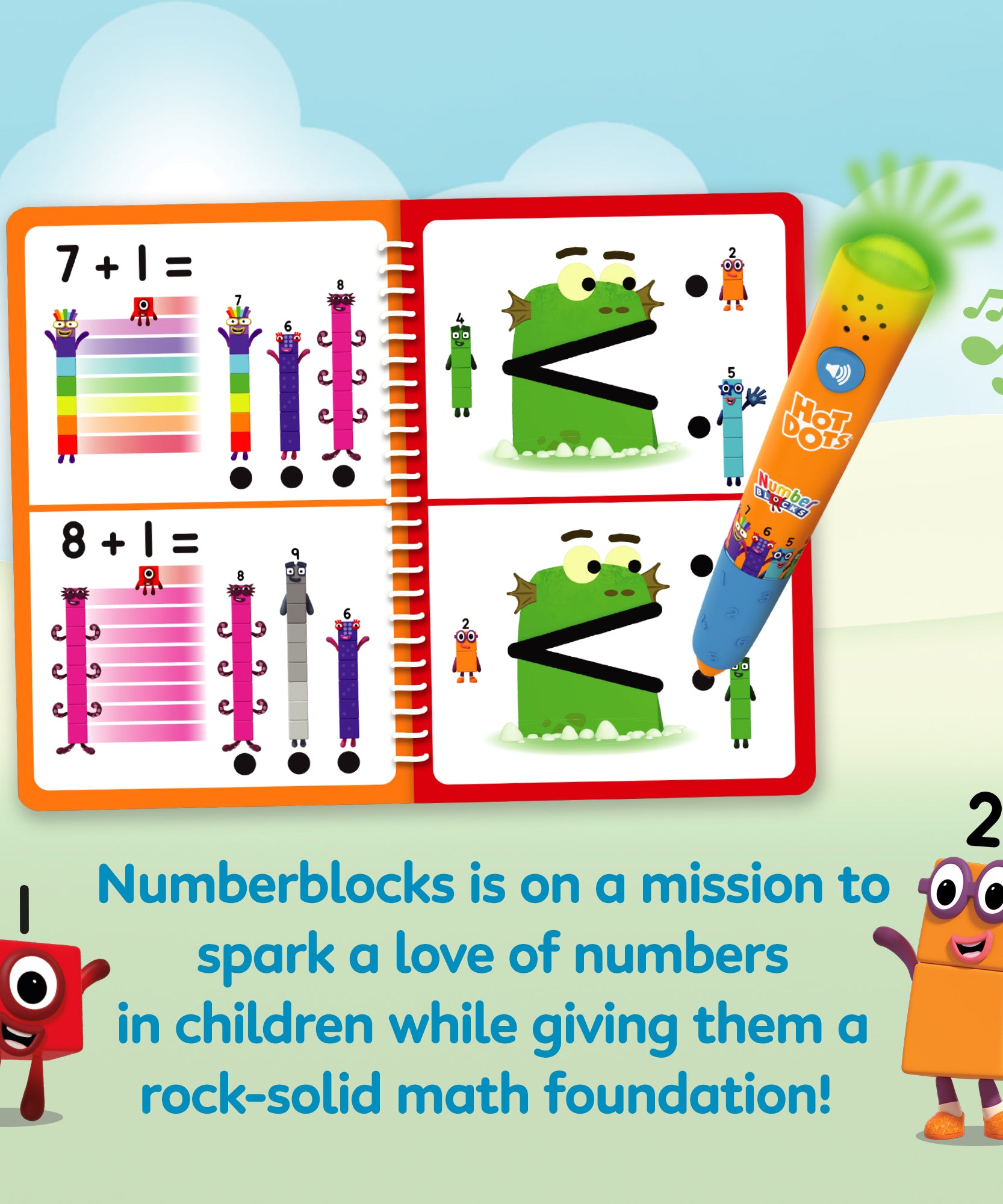 موارد التعلم: كتاب أنشطة وقلم تفاعلي من مجموعة هوت دوتس نمبربلوكس للأعمار من 11 إلى 20، أكثر من 60 نشاطًا رياضيًا للأعمار من 5 سنوات فما فوق، EI-2551