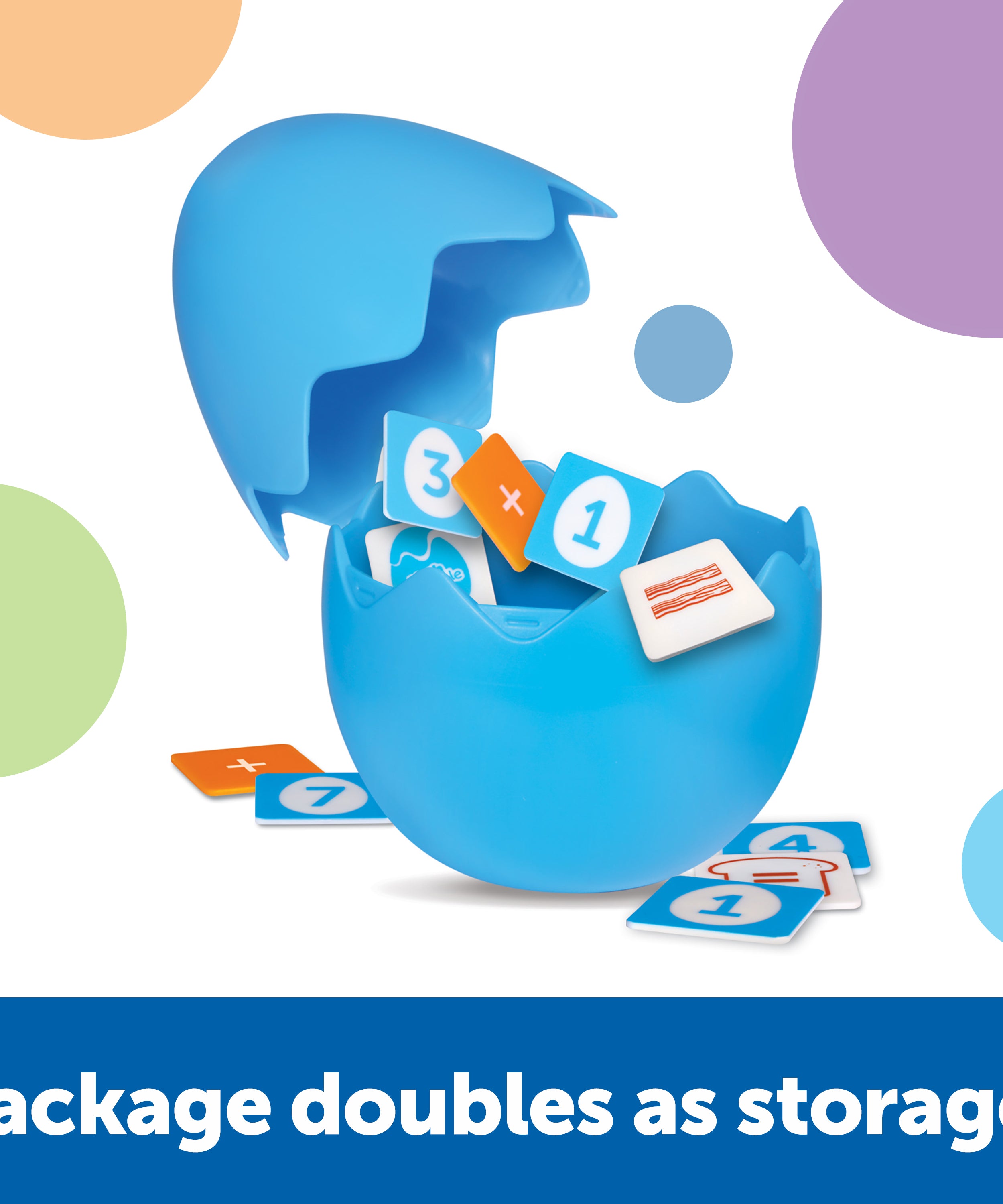 موارد التعلم - لعبة الرياضيات المختلطة، الجمع والطرح للأطفال، 87 قطعة في بيضة تخزين، للأعمار من 5 سنوات فما فوق