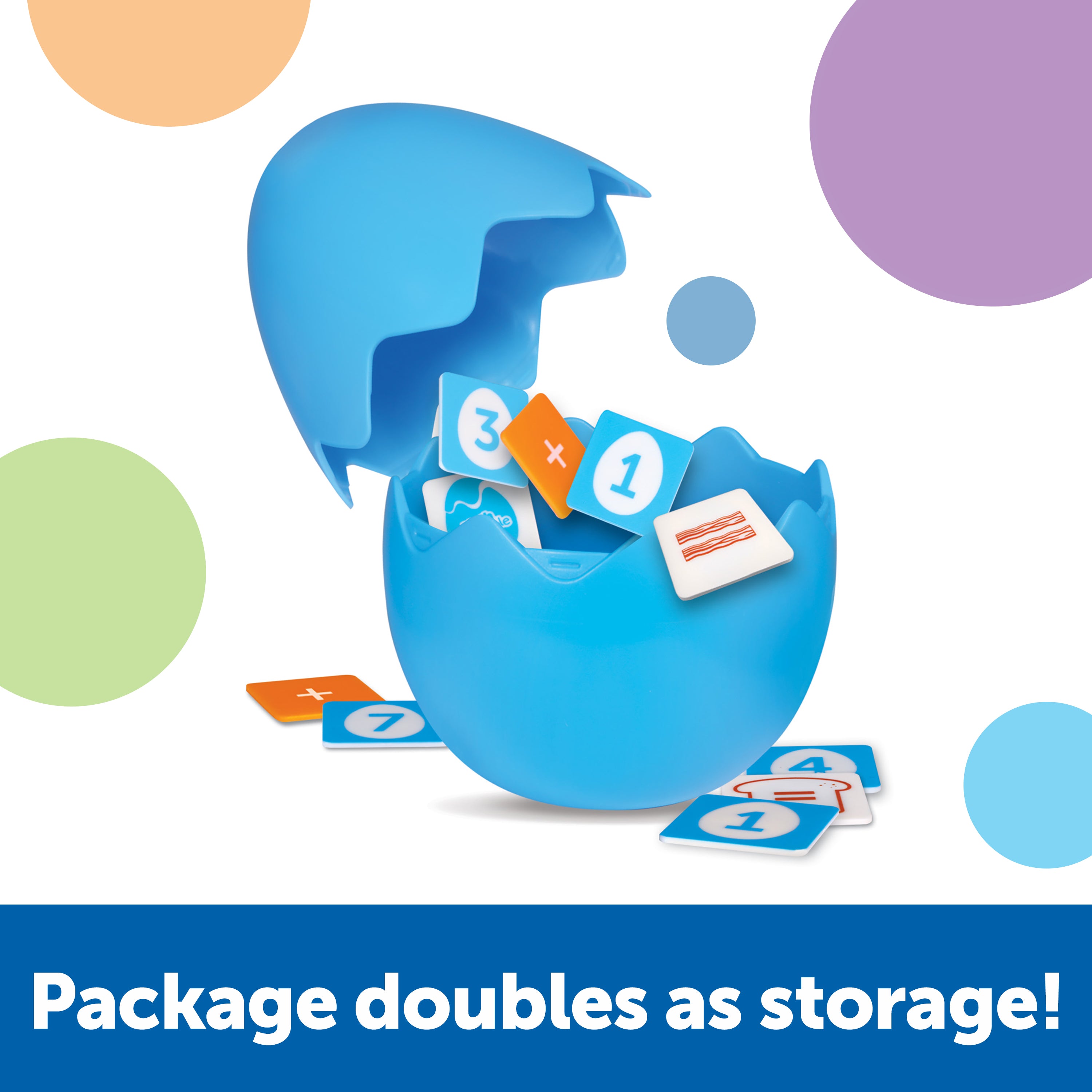 موارد التعلم - لعبة الرياضيات المختلطة، الجمع والطرح للأطفال، 87 قطعة في بيضة تخزين، للأعمار من 5 سنوات فما فوق