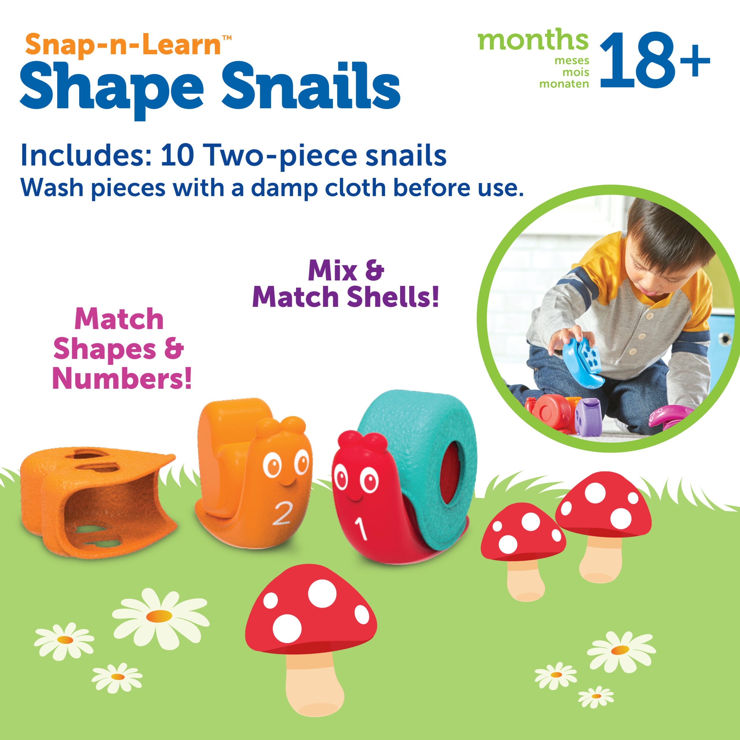 مجموعة ألعاب تعليمية للأطفال الصغار من سناب آند ليرن، مكونة من 20 قطعة، تُعلّم الأشكال والأرقام والألوان، للأعمار من 18 شهرًا فما فوق