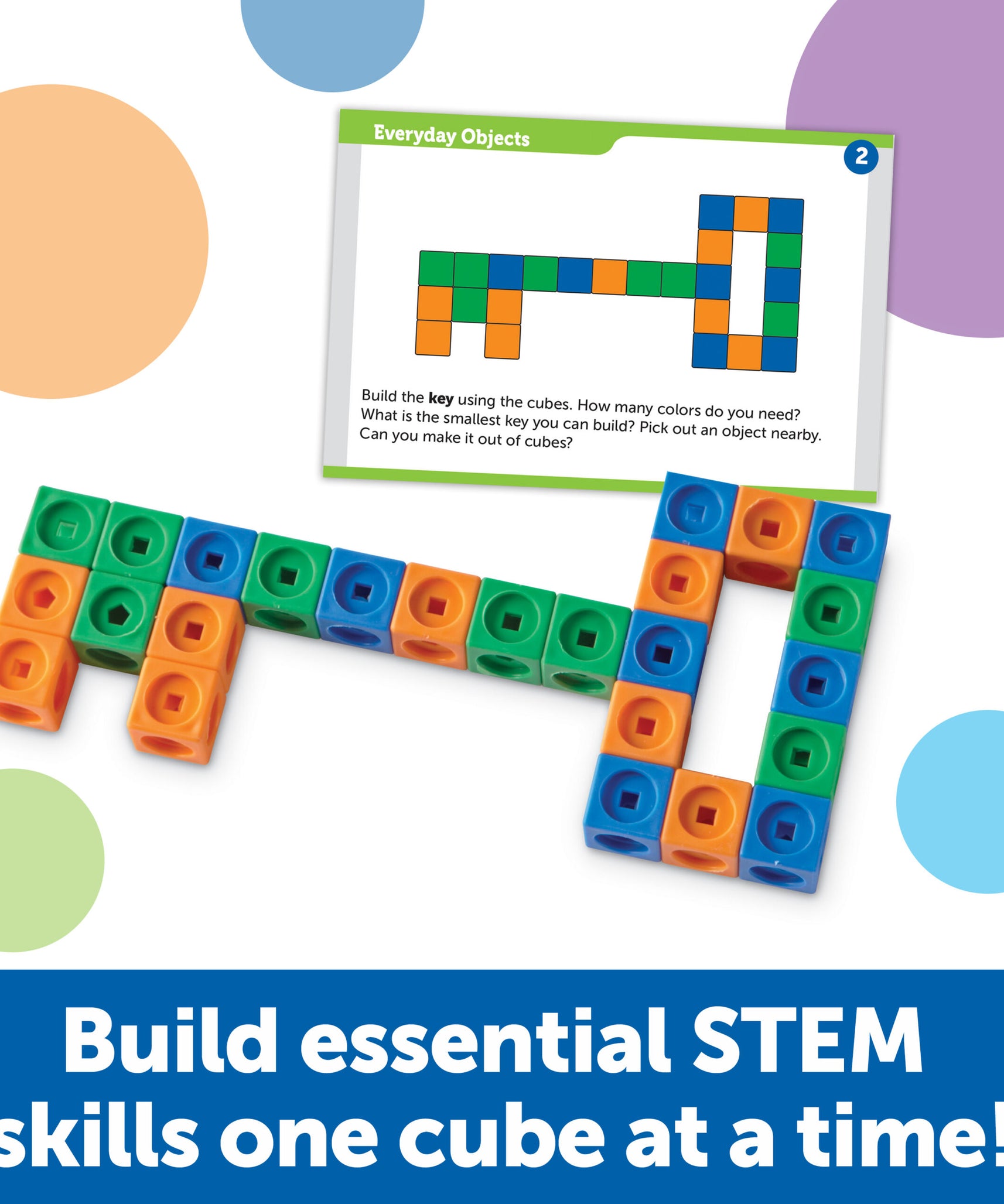 لعبة العد التعليمية MathLink Cubes من Learning Resources، مجموعة بناء STEM مع 100 مكعب و10 تحديات، تُعلّم الرياضيات المبكرة ومهارات حل المشكلات، للأعمار من 5 سنوات فما فوق