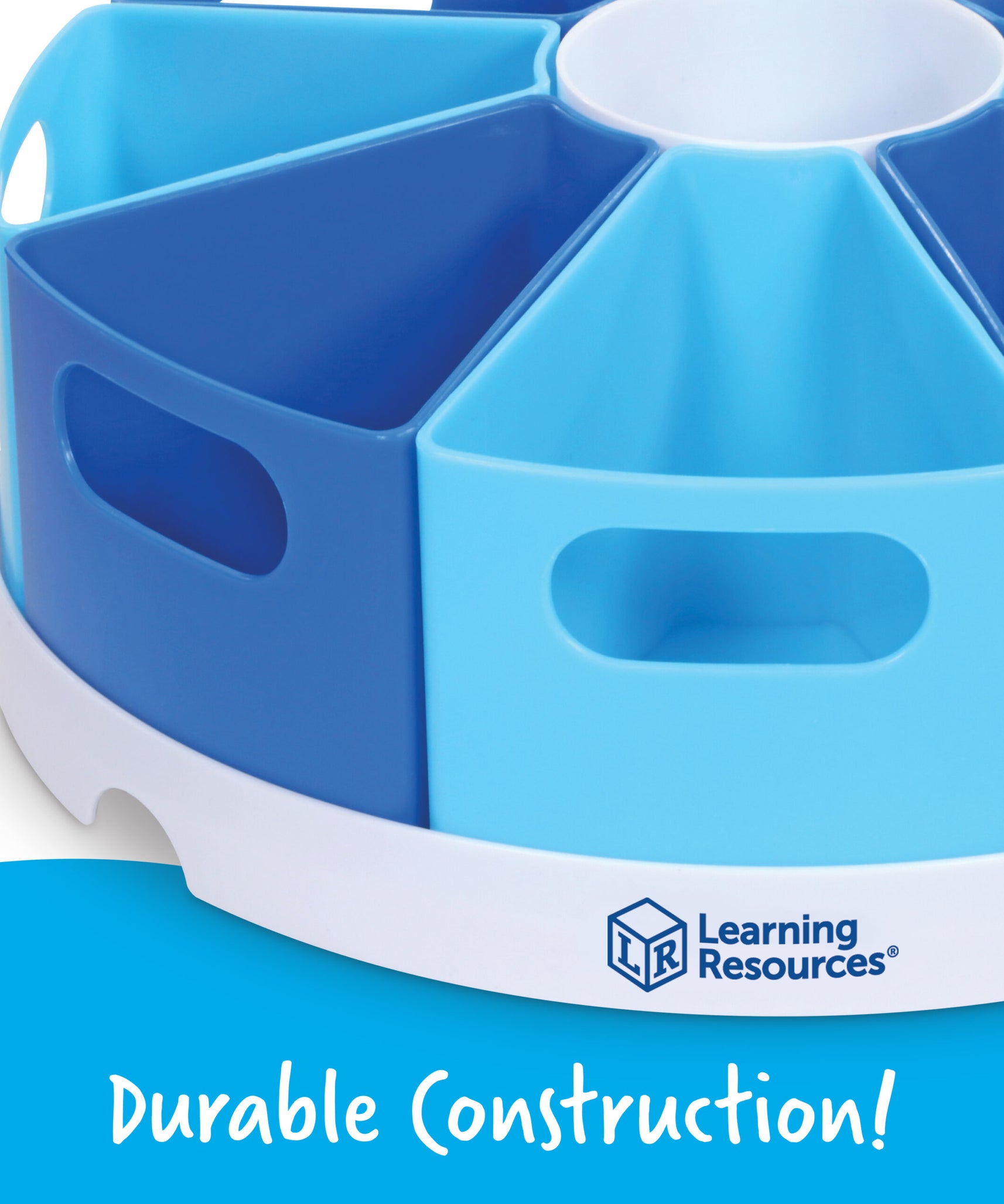 مركز تخزين Create-a-Space من Learning Resources، منظم مكتب مع 8 حاويات قابلة للإزالة، لتخزين لوازم الفصل الدراسي أو المنزل أو المكتب، صينية قطرها 30 سم، مناسب للأعمار من 3 سنوات فما فوق