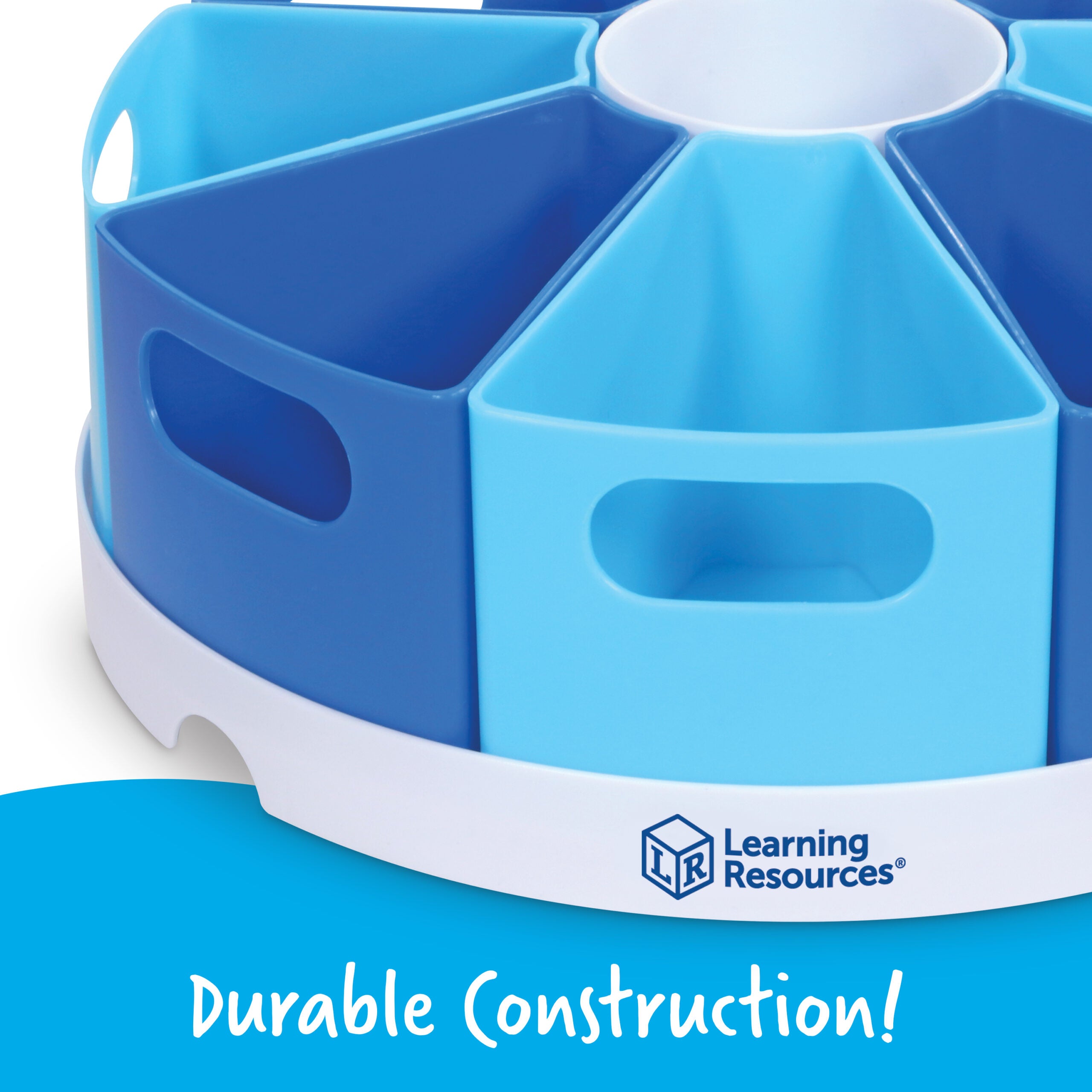 مركز تخزين Create-a-Space من Learning Resources، منظم مكتب مع 8 حاويات قابلة للإزالة، لتخزين لوازم الفصل الدراسي أو المنزل أو المكتب، صينية قطرها 30 سم، مناسب للأعمار من 3 سنوات فما فوق