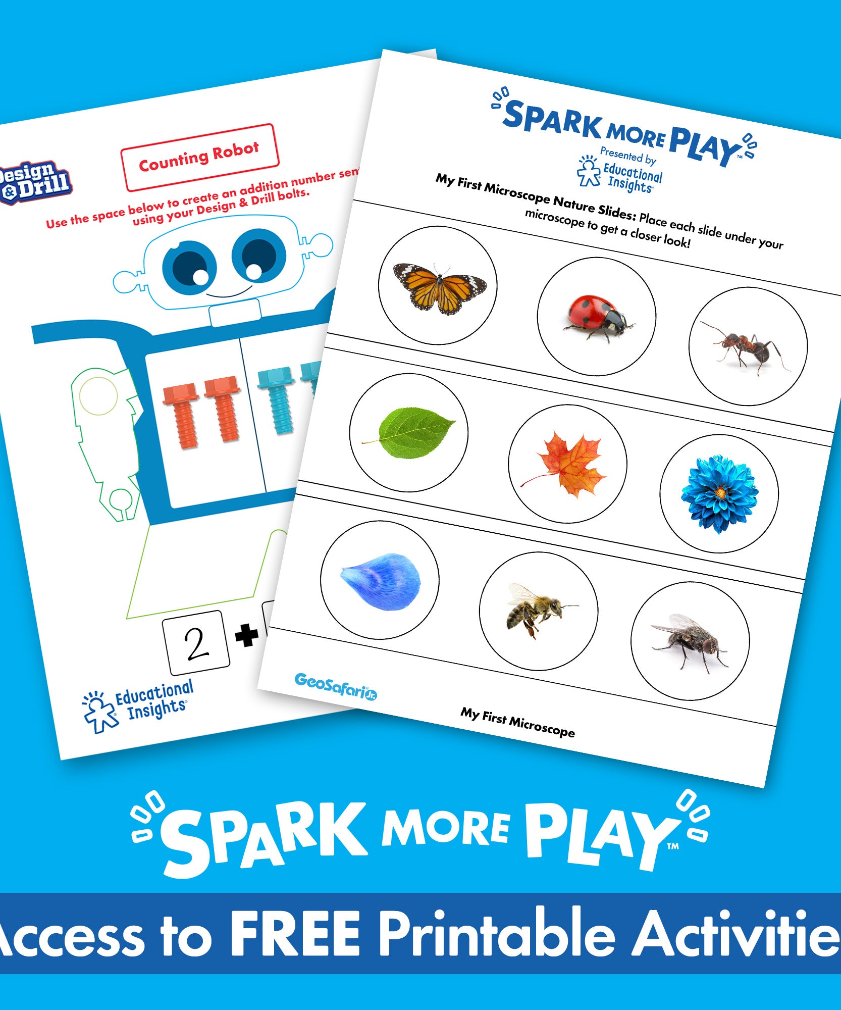 موارد تعليمية: جيو سفاري جونيور. مجهر "ماي فيرست ميكروسكوب"، أداة علمية للمبتدئين للأطفال مزودة بإضاءة LED وتركيز سهل، مناسبة لمرحلة ما قبل المدرسة، مناسبة للأعمار من 3 سنوات فما فوق