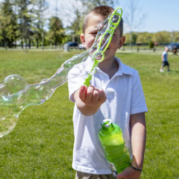 Little Kids Fubbles Premium Long Lasting Bubble Solution 32 oz, Non Toxic Bubble Liquid for Kids, Includes Wand, Assorted Colors