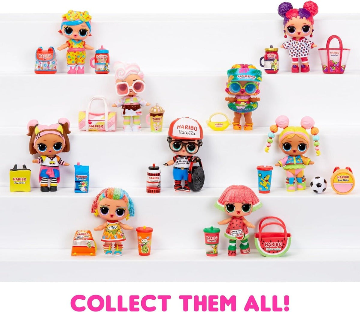 L.O.L. Surprise Loves Mini Sweets Series 3 X Haribo Dolls with 7 Surprises, Collectible Fashion Doll with Outfit, Shoes, Accessories, Bottle, and Purse, Ages 3+