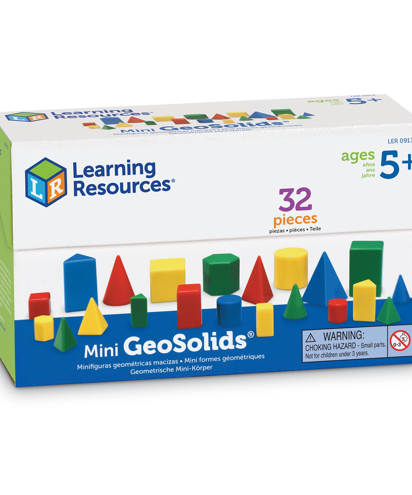 موارد تعليمية صغيرة من GeoSolids، مجموعة من 32 قطعة، مناسبة للأعمار من 5 سنوات فما فوق، أشكال هندسية ثلاثية الأبعاد عملية لمهارات الرياضيات المبكرة