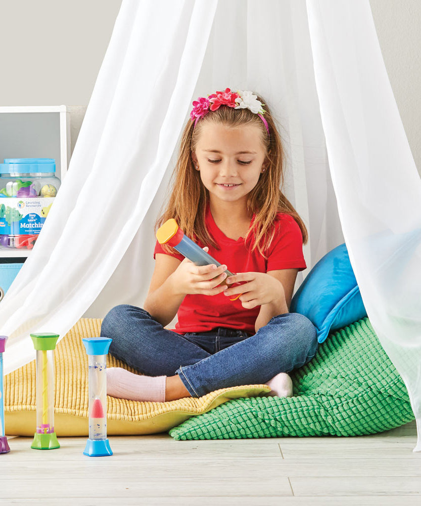 Learning Resources Sensory Fidget Tubes, Set of 4 Calming Visual Sensory Toys for Focus and Relaxation, Ages 3+