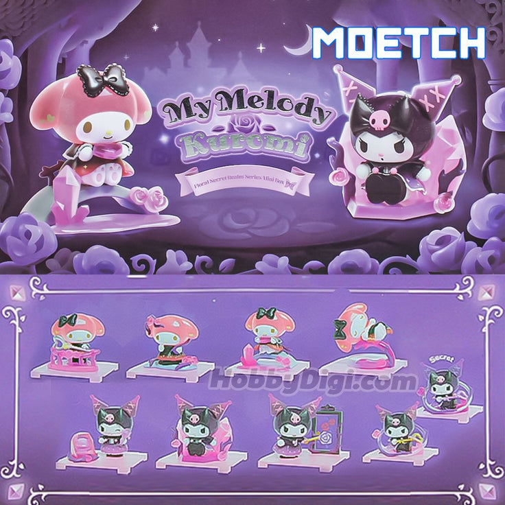 Moetch Sanrio My Melody & Kuromi Floral Secret Realm Blind Box Figures – Random 1 Piece Collectible Toy, Mystery Surprise Collectibles & Figures, Ages 6+