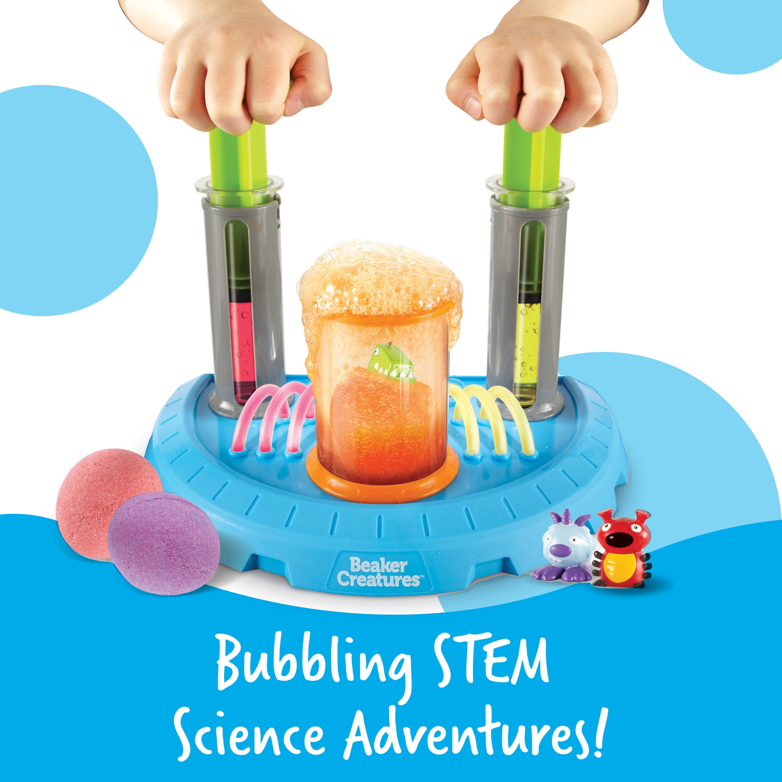 مجموعة مختبر المفاعل السائل من بيكر كريتشرز من مجموعة Learning Resources Super Lab، استكشاف علمي ومخلوقات مفاجئة قابلة للتجميع، للأعمار من 5 سنوات فما فوق