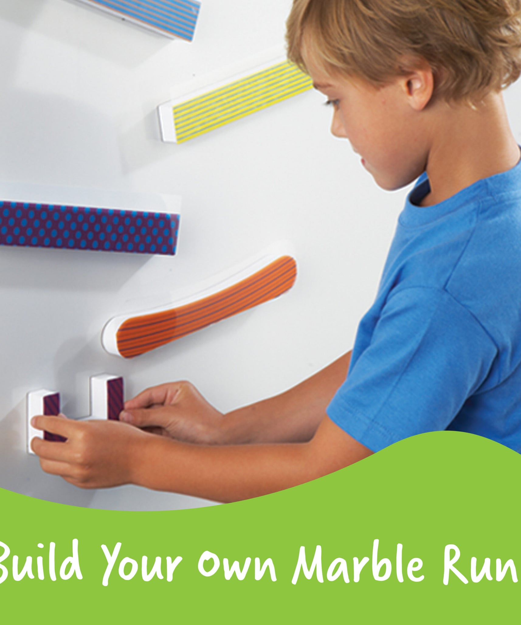 Learning Resources Tumble Trax Magnetic Marble Run, Encourages Engineering & Critical Thinking, Endless Design Combinations, Includes 14 Magnetic Pieces, 10 Activity Cards, 4 Marbles, Ages 5+