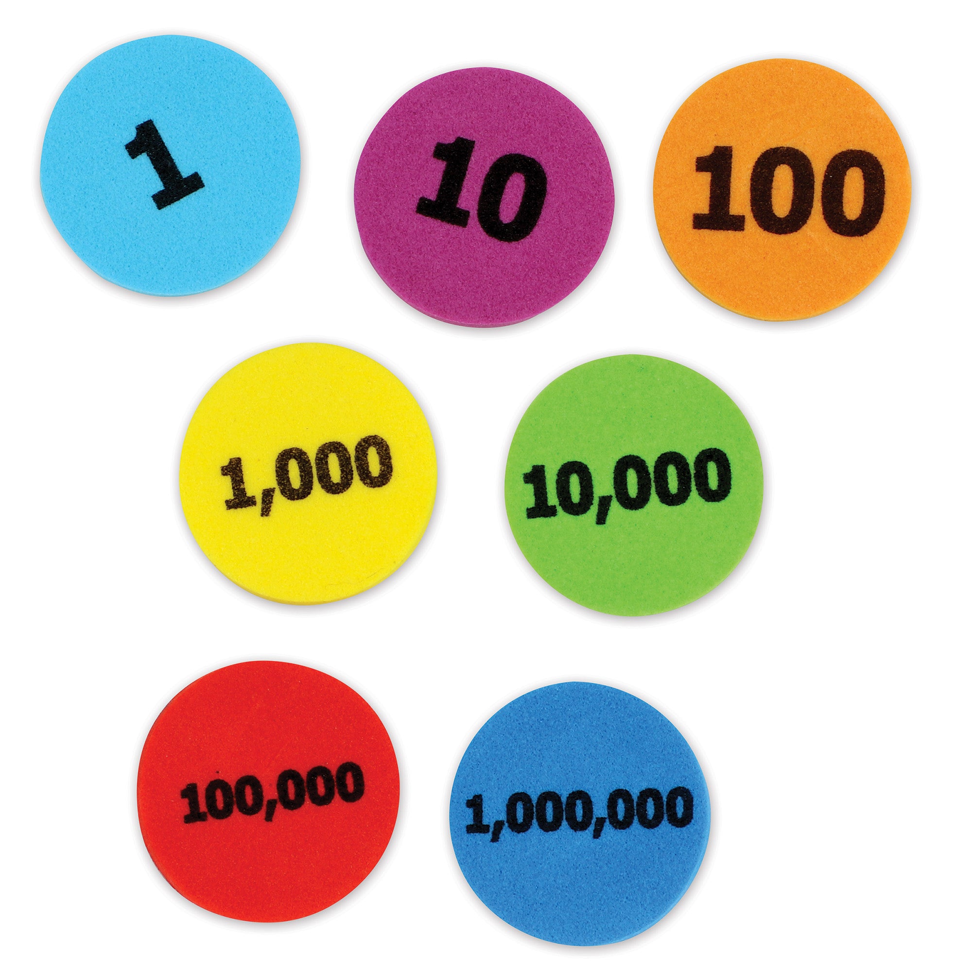 موارد التعلم - أقراص القيمة المكانية، مجموعة من 280 قرصًا، عدادات رياضية مُرمَّزة بالألوان للعد والجمع والطرح، تدعم تعلم القيمة المكانية