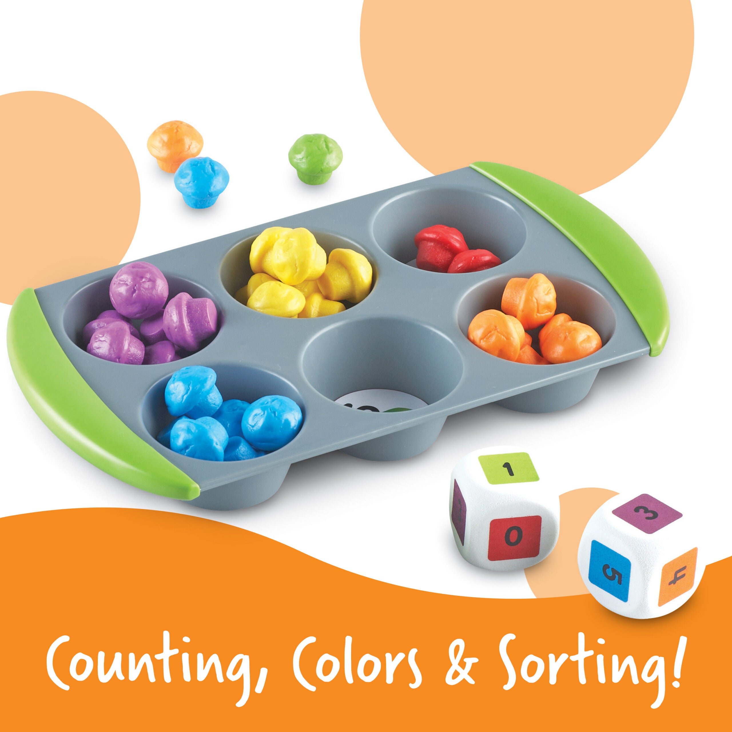 Learning Resources Mini Muffin Match Up, Hands-On Early Maths Activity Set for Colour, Number Recognition, and Fine Motor Skills, Ages 3+