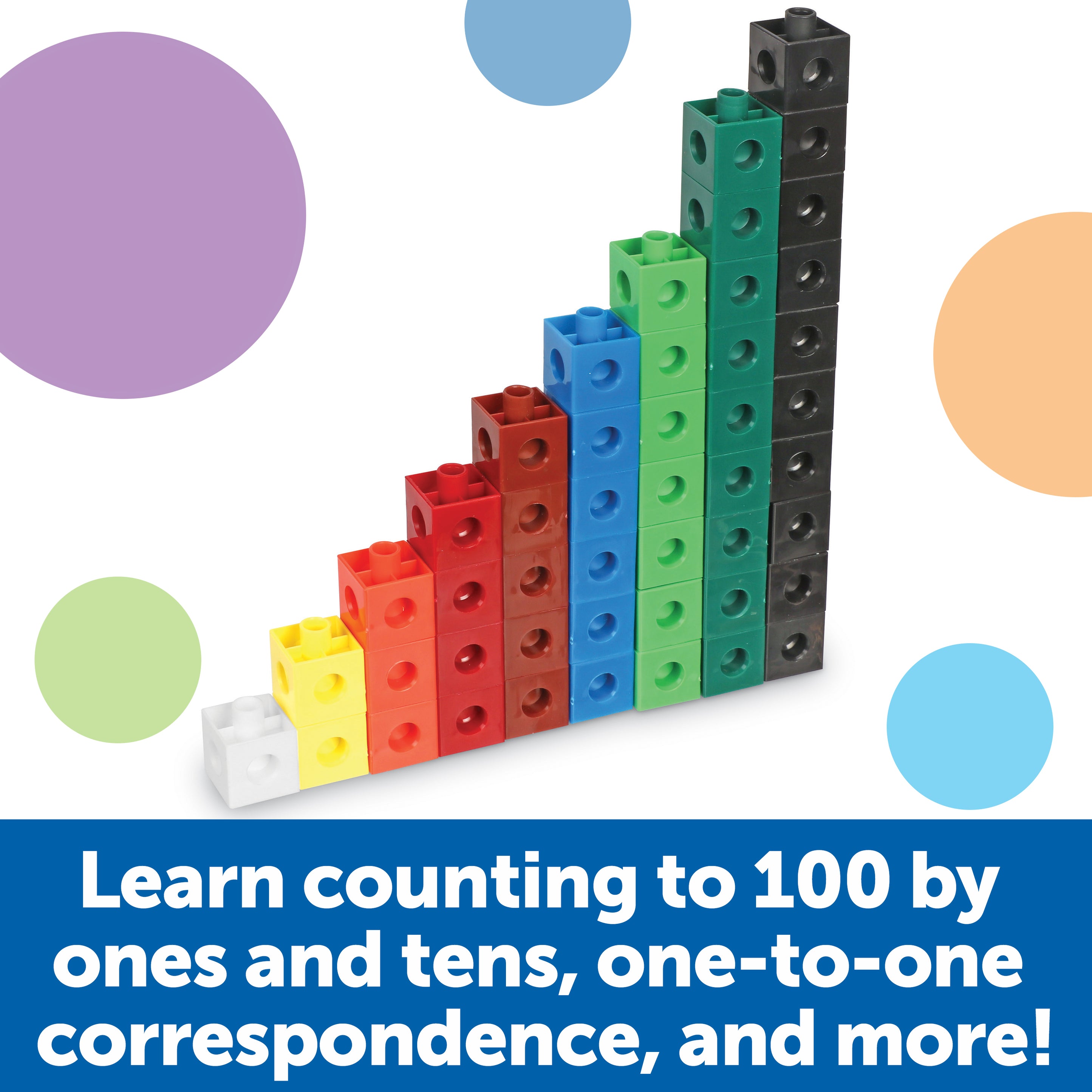 Learning Resources Snap Cubes (Set of 500), Colorful Interlocking Maths Counters, Classroom Teaching Aids for Kids, Ages 5+, Math Learning Tools
