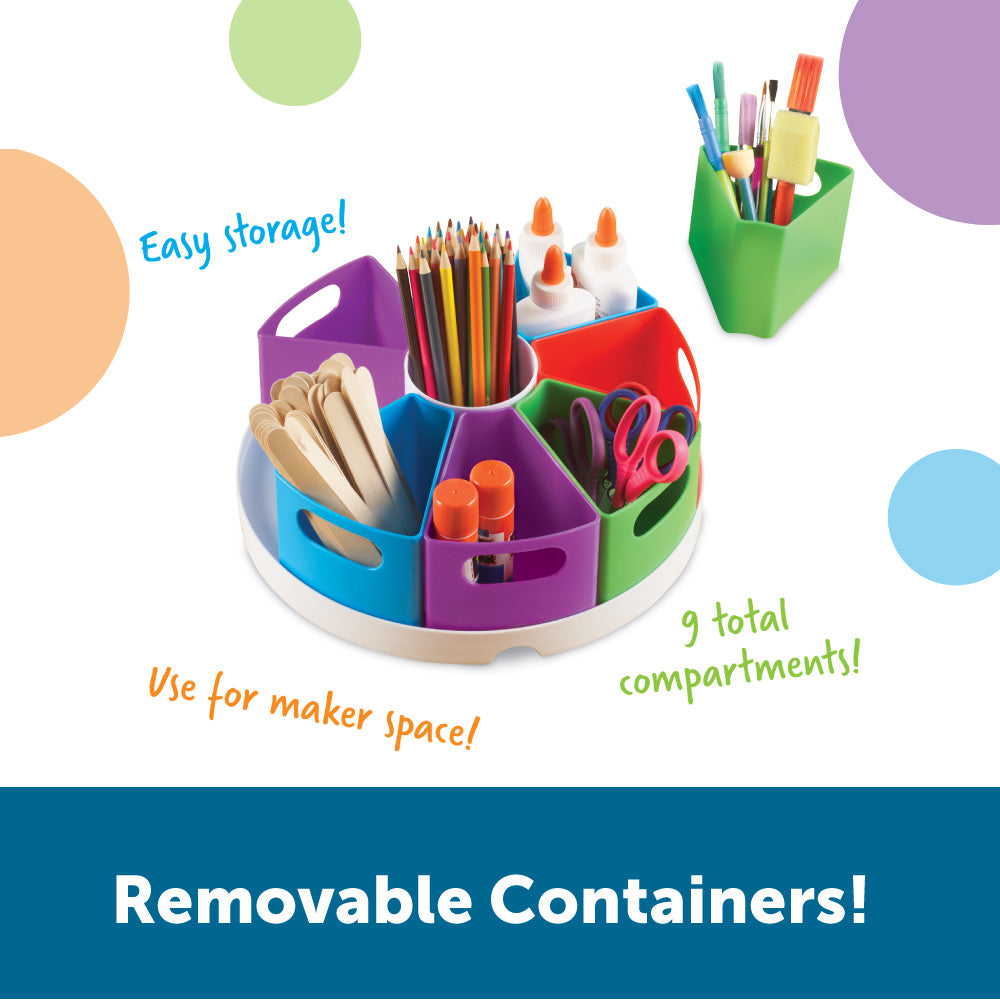 مركز تخزين Create-a-Space من Learning Resources، منظم متعدد الأقسام نابض بالحياة للفصول الدراسية أو المكتب أو محطة الواجبات المنزلية، يتضمن 9 حاويات تخزين (30.5 سم عمق × 11.5 سم ارتفاع)