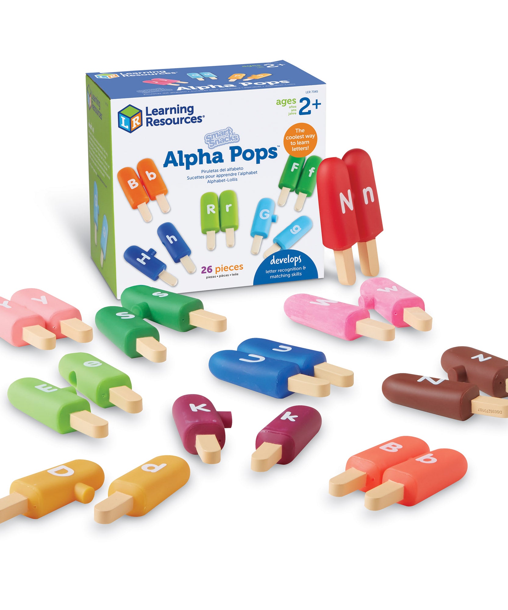 ألعاب Alpha Pops الذكية من Learning Resources، لتنمية المهارات الحركية الدقيقة والتعرف على الحروف، للأعمار من سنتين فما فوق