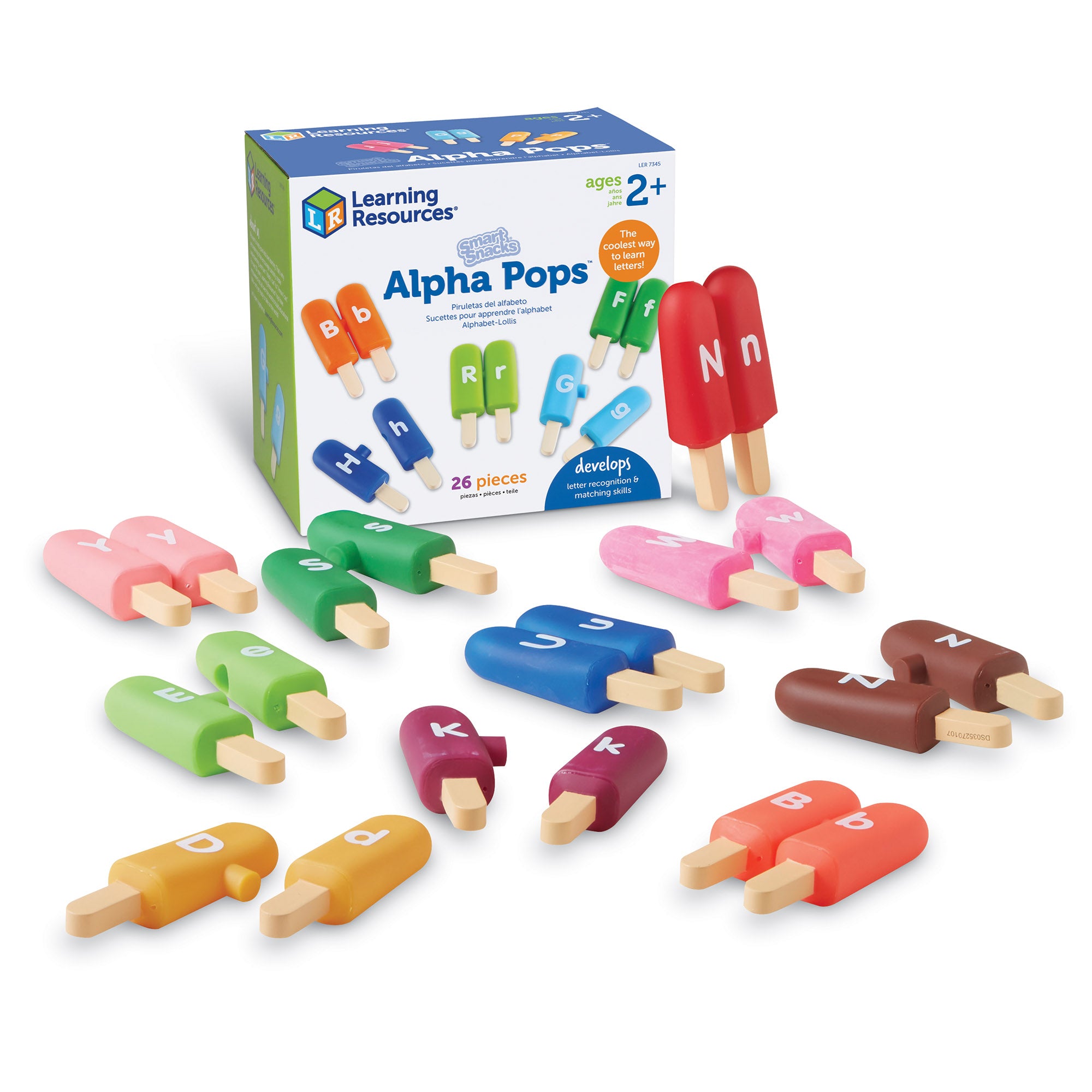 ألعاب Alpha Pops الذكية من Learning Resources، لتنمية المهارات الحركية الدقيقة والتعرف على الحروف، للأعمار من سنتين فما فوق