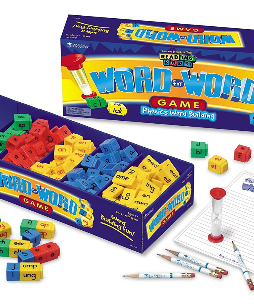 موارد التعلم لعبة فونيكس كلمة بكلمة، لعبة إملائية سريعة الوتيرة من 2 إلى 4 لاعبين، تتضمن عائلات الكلمات ونهايات الحروف ومزيجها