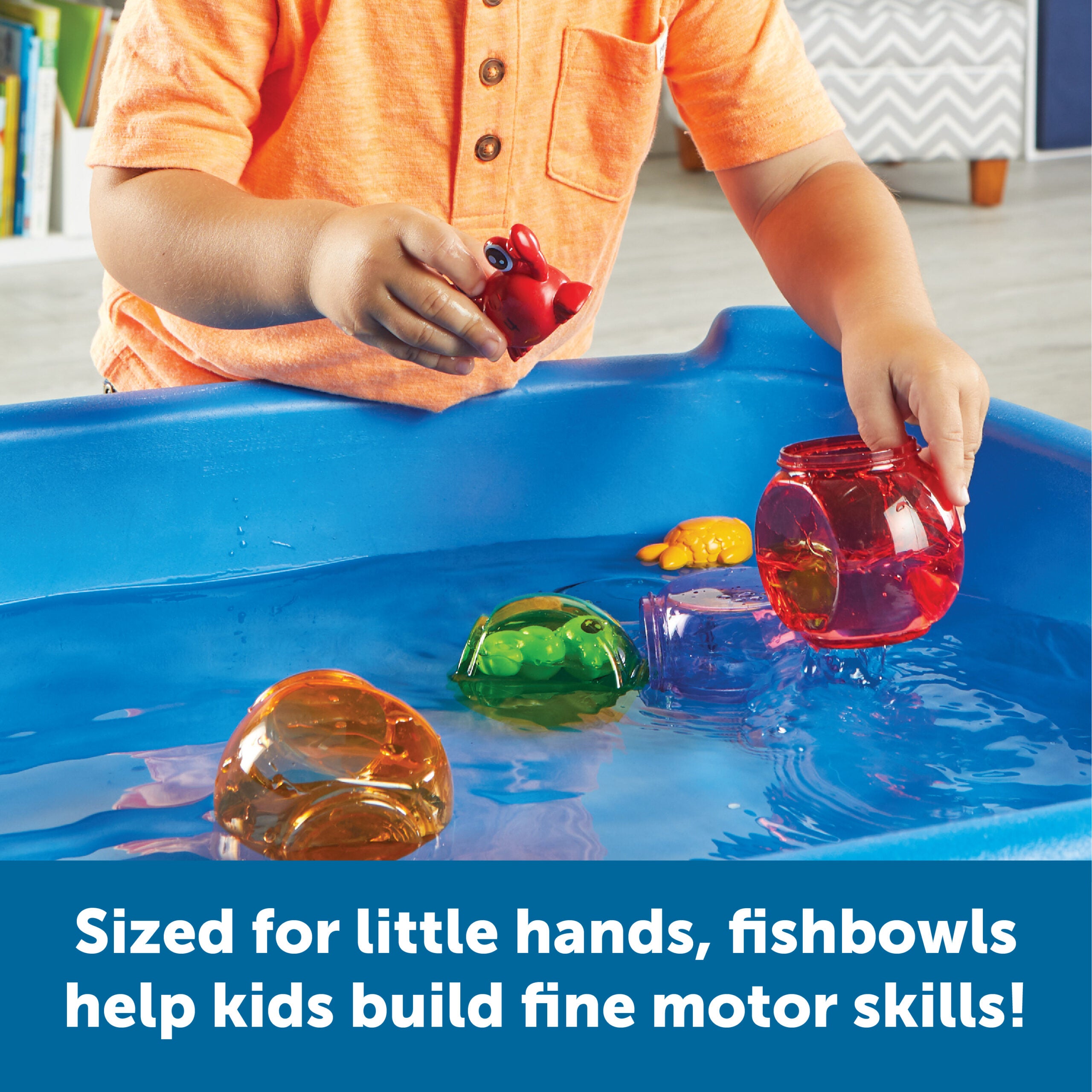 موارد التعلم بيكابو فيش بول فريندز، لعبة تعليمية للأطفال الصغار من 10 قطع للعد والألوان واللعب بالماء، أحواض سمك قابلة للتكديس وكائنات بحرية ودودة، للأعمار من 18 شهرًا فما فوق