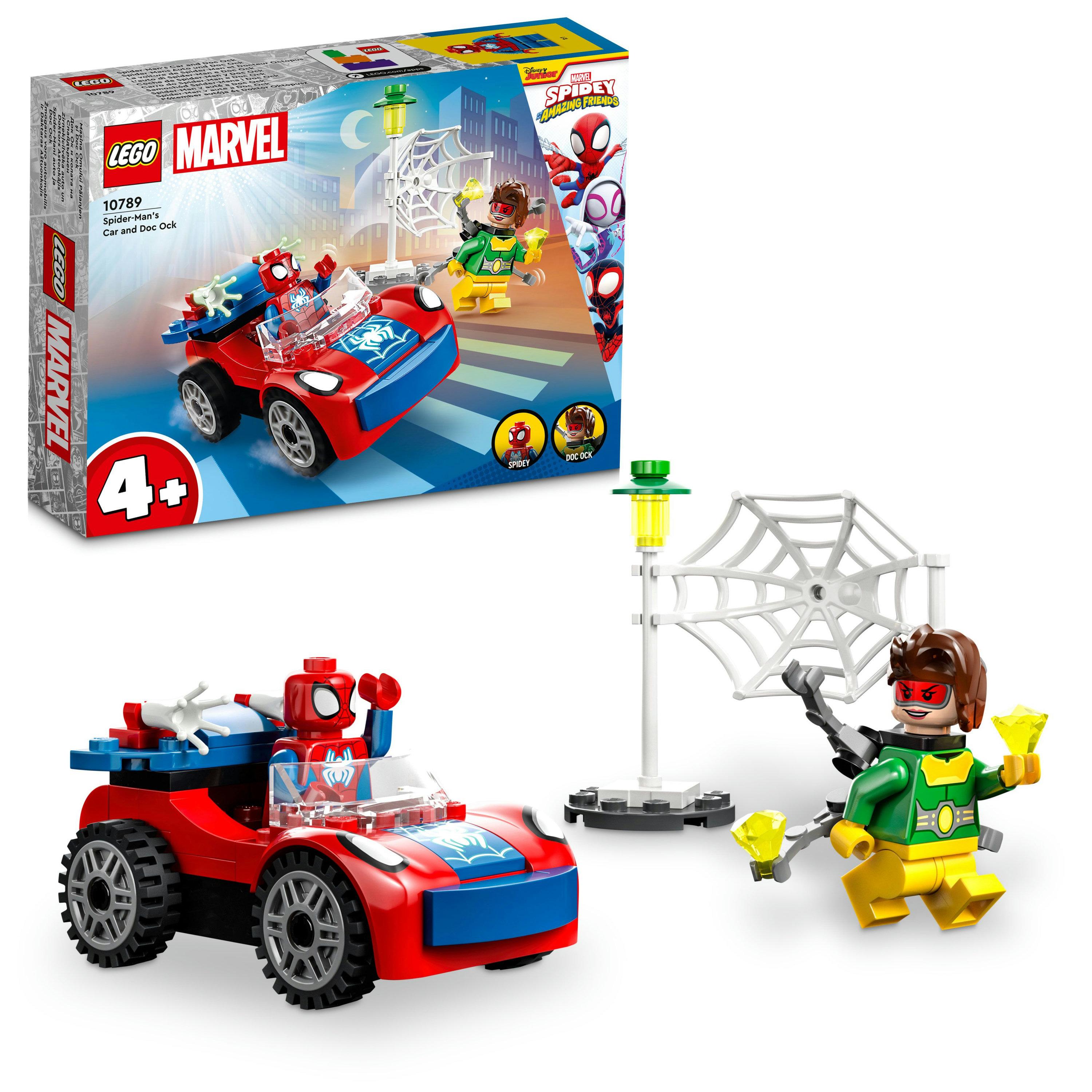 LEGO Spidey 10789 Spider Mans Car and Doc Ock Starter Brick Set for Kids 4+ Unisex, Easy Build Superhero Playset