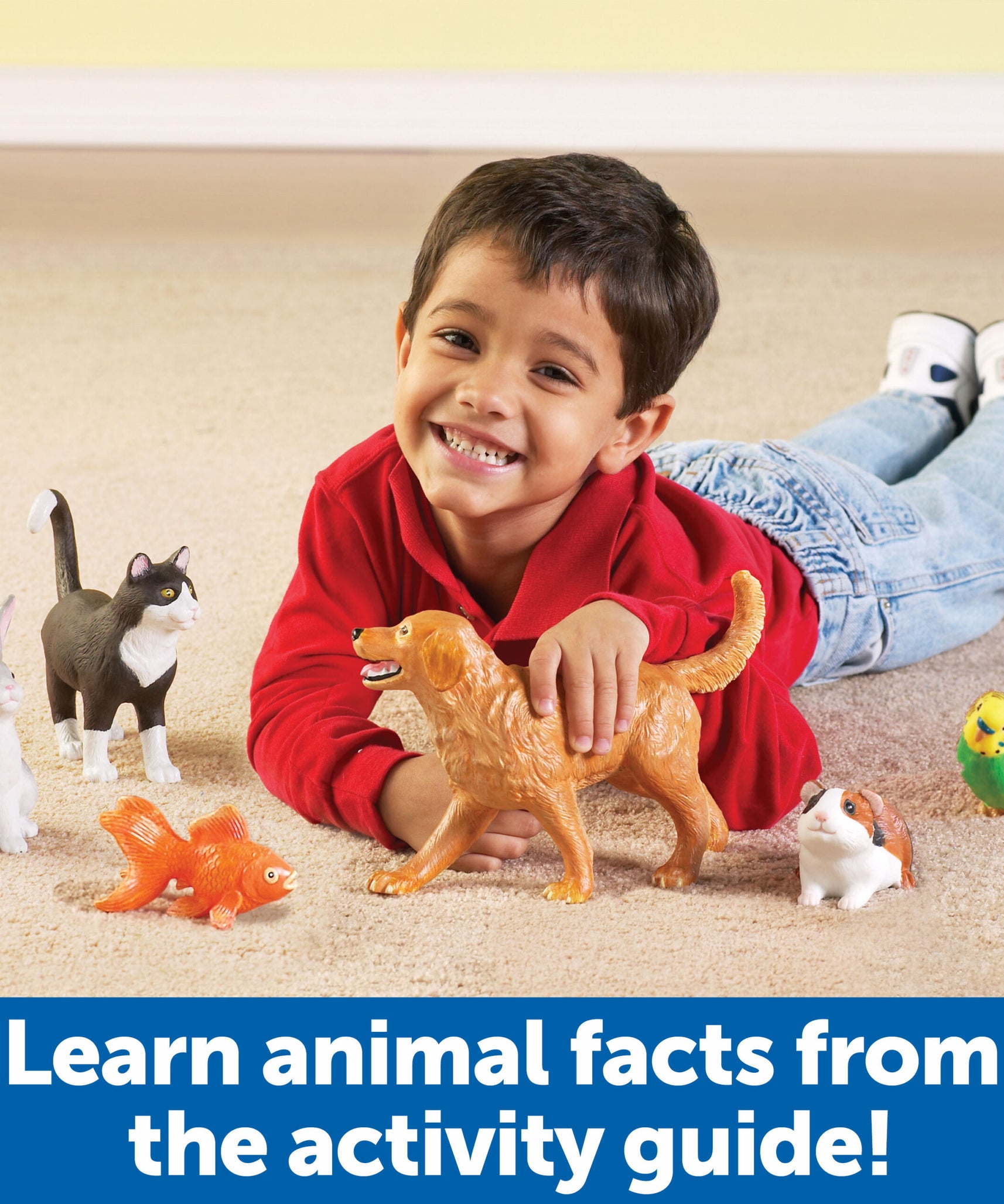 مجموعة ألعاب الحيوانات الأليفة جامبو من Learning Resources، مكونة من 6 قطع من شخصيات الحيوانات الأليفة الواقعية للأطفال للعب الخيالي والتعلم المبكر