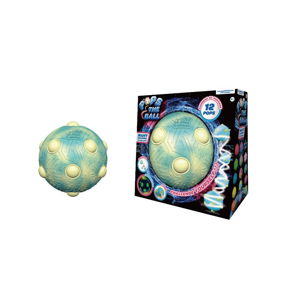 Pops The Ball 10cm Standard Size, Colour Mix Assorted, Light-Up Bouncing Balls, Fun Sensory Toys for Kids, Pop & Bounce, 12-Pops, Kids Playroom or Party Favors