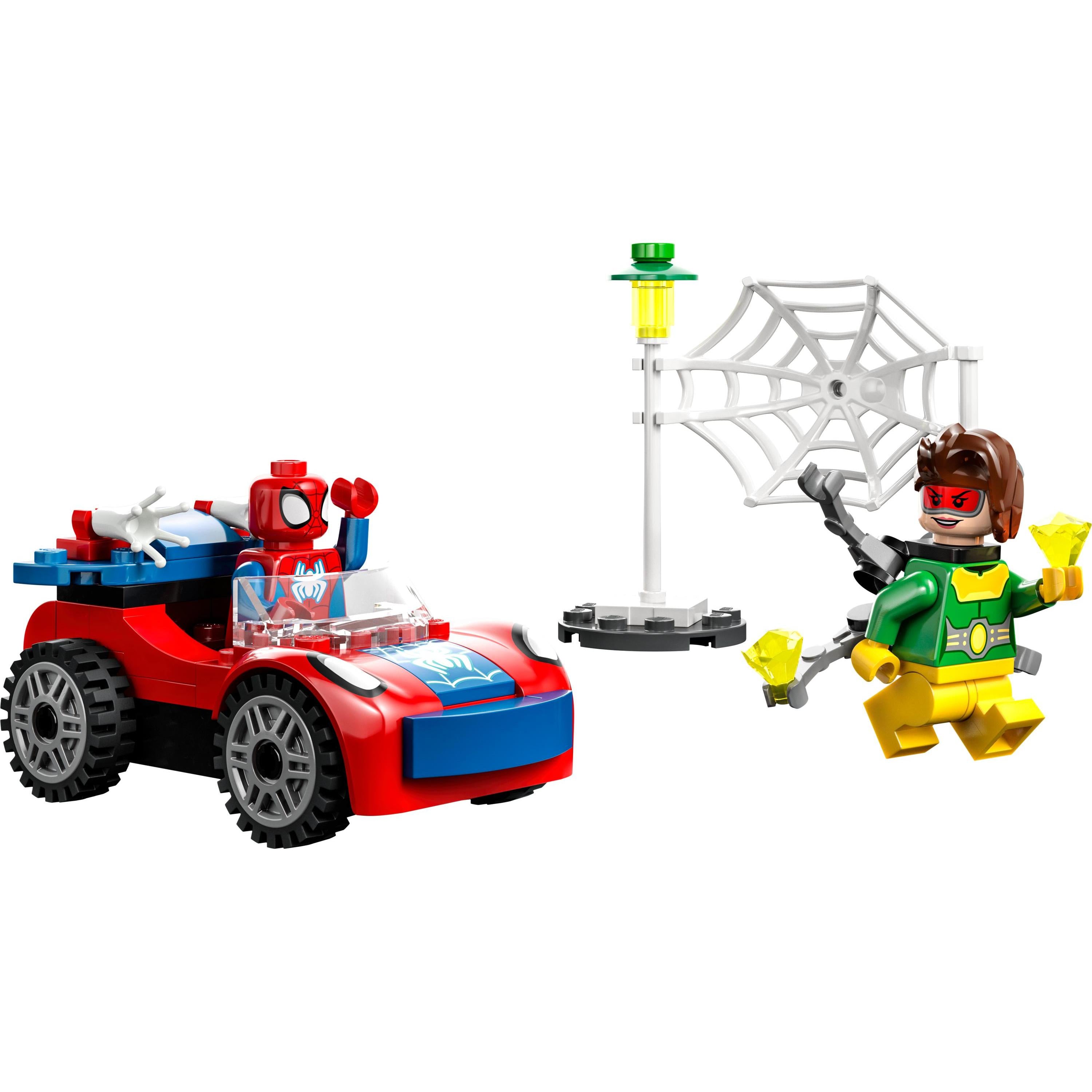 LEGO Spidey 10789 Spider Mans Car and Doc Ock Starter Brick Set for Kids 4+ Unisex, Easy Build Superhero Playset