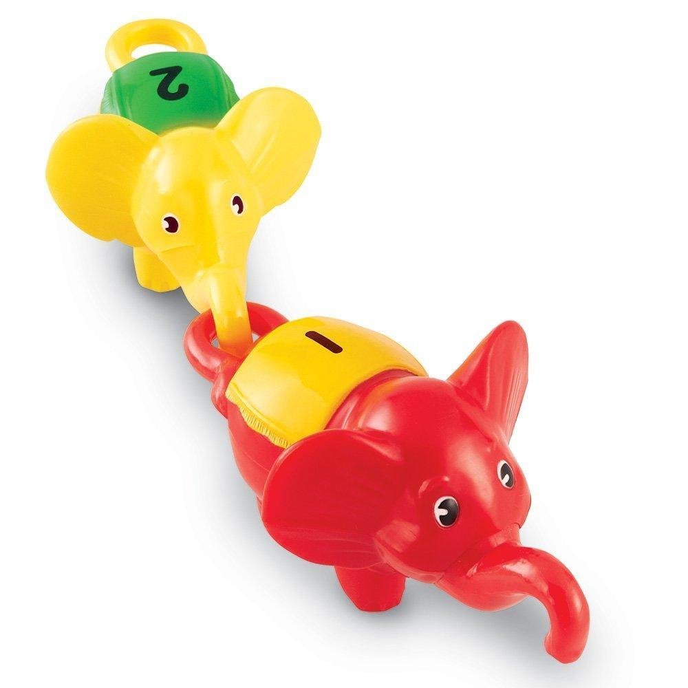 موارد التعلم Snap 'n' Learn Counting Elephants، مجموعة من 10 فيلة تعليمية مترابطة للتعرف على الأرقام والألوان، لعبة المهارات الحركية الدقيقة للأطفال الصغار، من عمر سنتين فما فوق