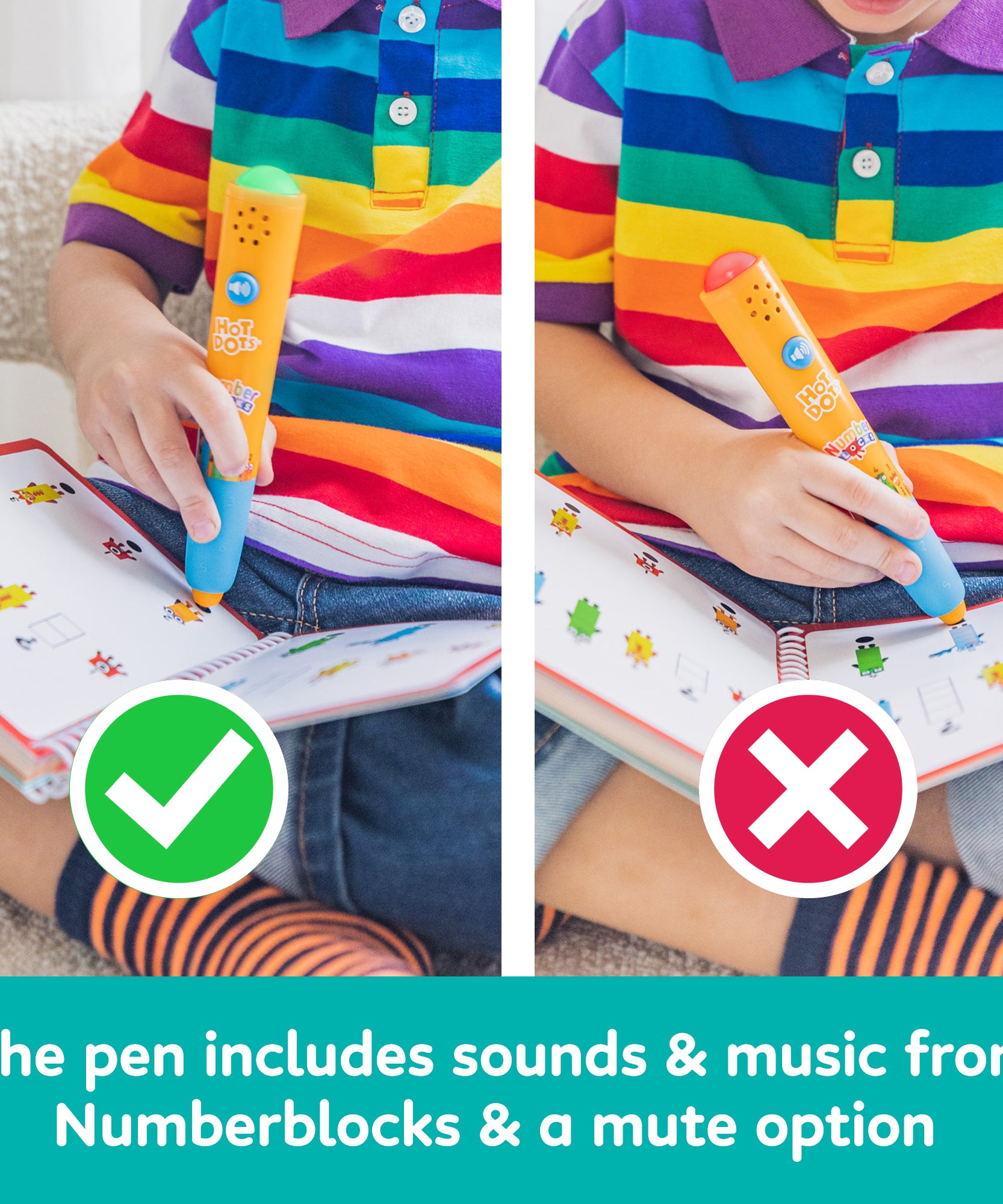 موارد التعلم: كتاب أنشطة وقلم تفاعلي من مجموعة هوت دوتس نمبربلوكس للأعمار من 11 إلى 20، أكثر من 60 نشاطًا رياضيًا للأعمار من 5 سنوات فما فوق، EI-2551