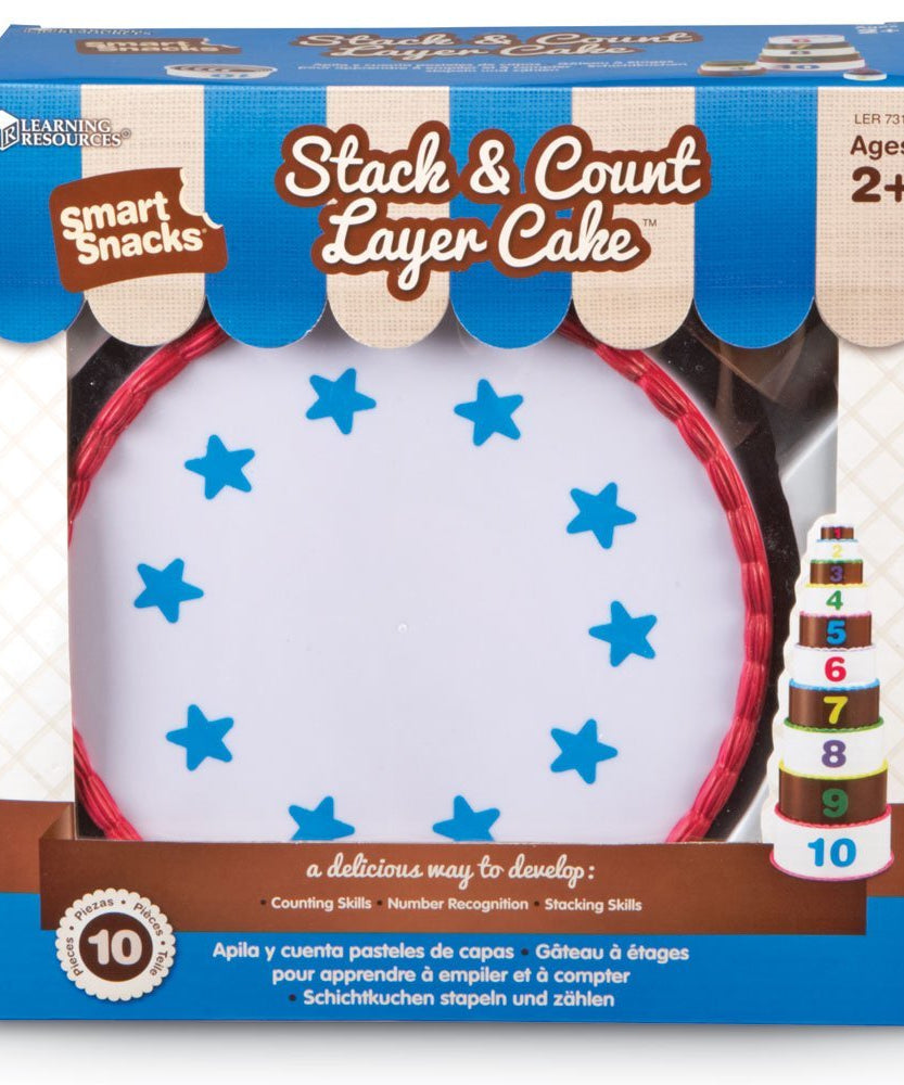 موارد التعلم الذكية للوجبات الخفيفة، كعكة الطبقات المكدسة والعد، لعبة التكديس التعليمية للرياضيات المبكرة والمهارات الحركية، للأعمار من سنتين فما فوق