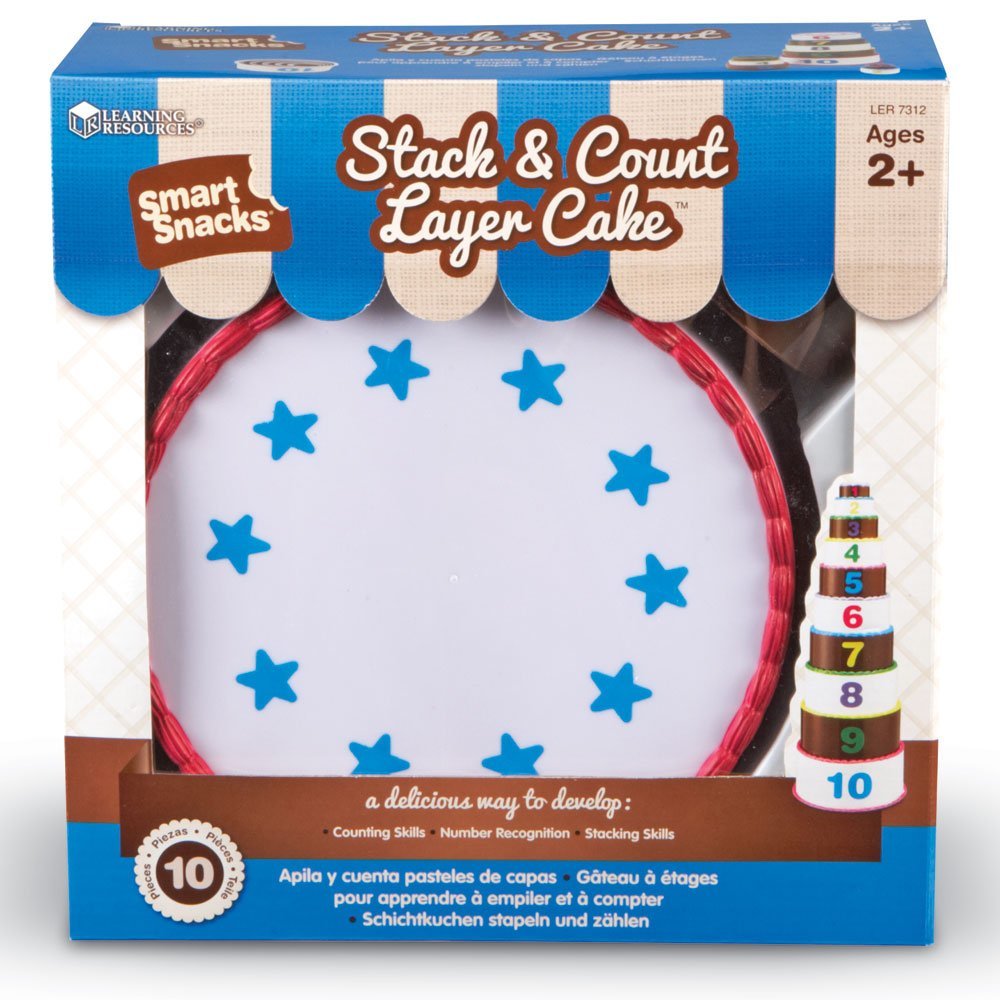 موارد التعلم الذكية للوجبات الخفيفة، كعكة الطبقات المكدسة والعد، لعبة التكديس التعليمية للرياضيات المبكرة والمهارات الحركية، للأعمار من سنتين فما فوق