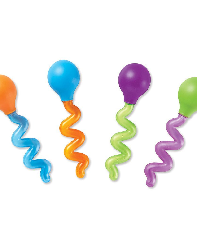 Learning Resources Twisty Droppers, Fine Motor Skills Toy for Toddlers, Set of 4 Pipette Style Droppers for Water Play and Early Science Exploration, Ages 2+