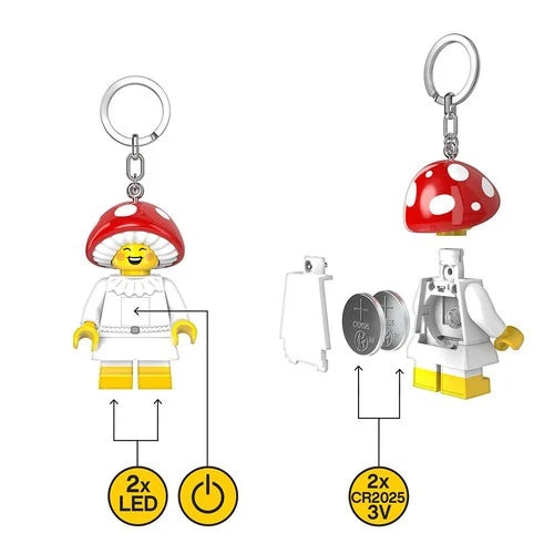 LEGO Minifigures Keychain Light - Mushroom Sprite - 2.6 Inch Tall Figure (KE240H)