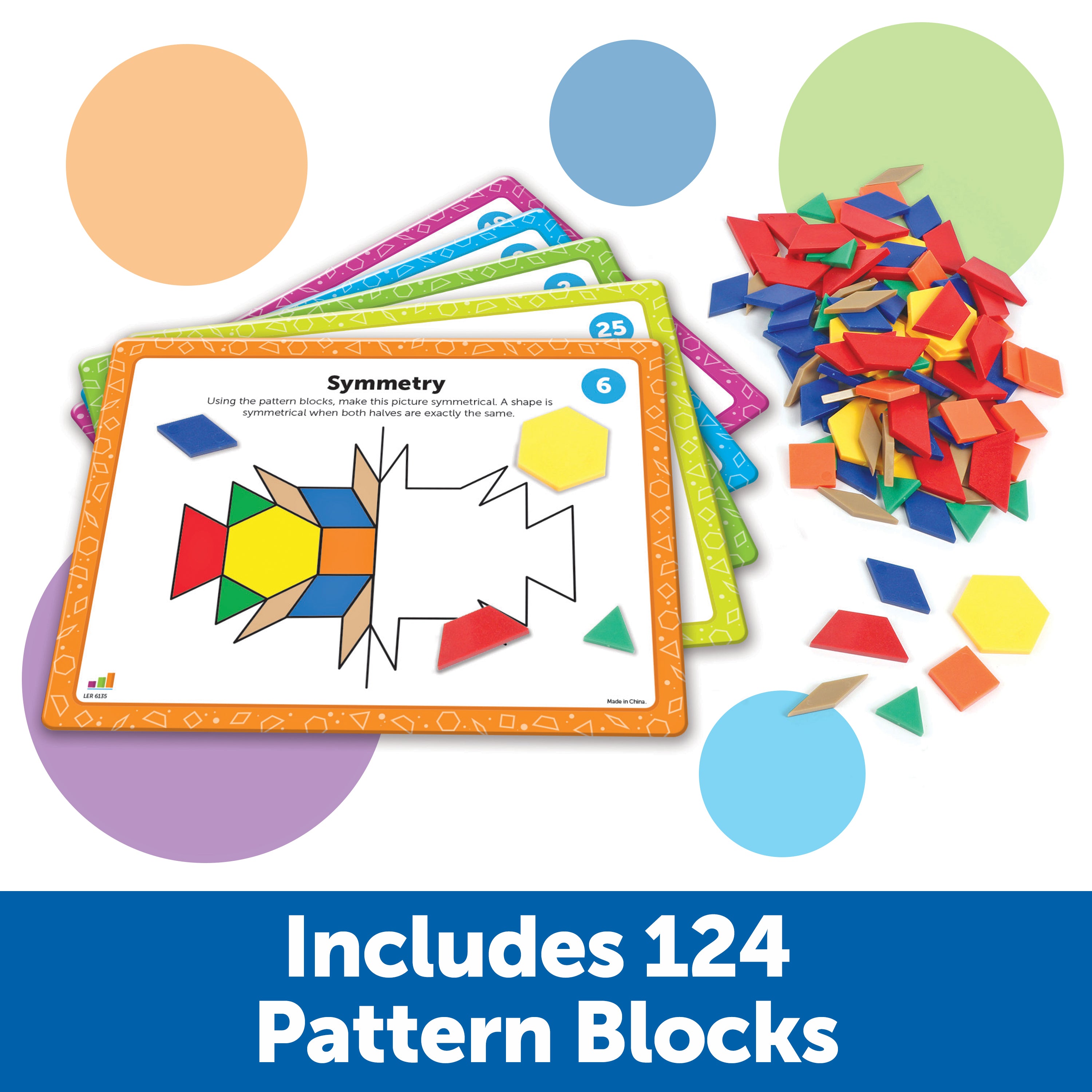 مجموعة أنشطة رياضيات بنمط مكعبات من Learning Resources، 124 مكعبًا بلاستيكيًا بنمط مكعبات، 20 بطاقة أنشطة مزدوجة الجوانب، تعليم عملي في الرياضيات والعلوم والتكنولوجيا والهندسة والرياضيات، للأعمار من 5 سنوات فما فوق