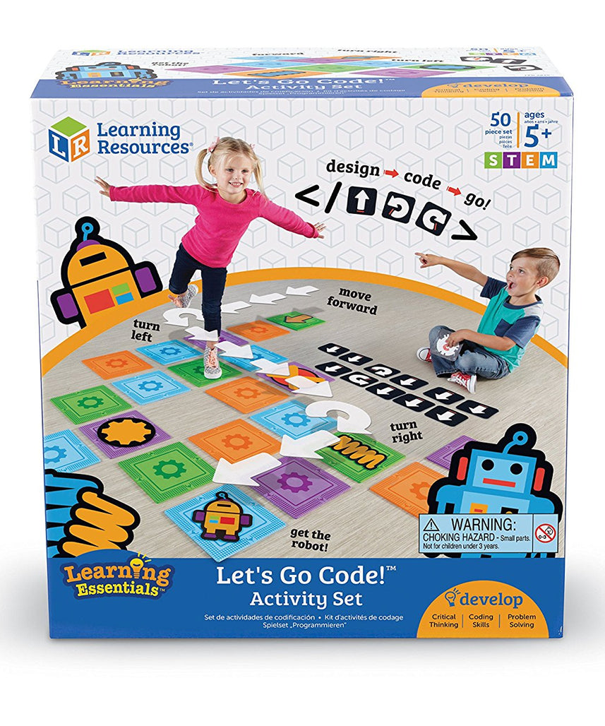 Learning Resources Let's Go Code! Activity Set, Non-Digital Introduction to Coding for Kids Ages 5+, Develops STEM Skills and Gross Motor Abilities