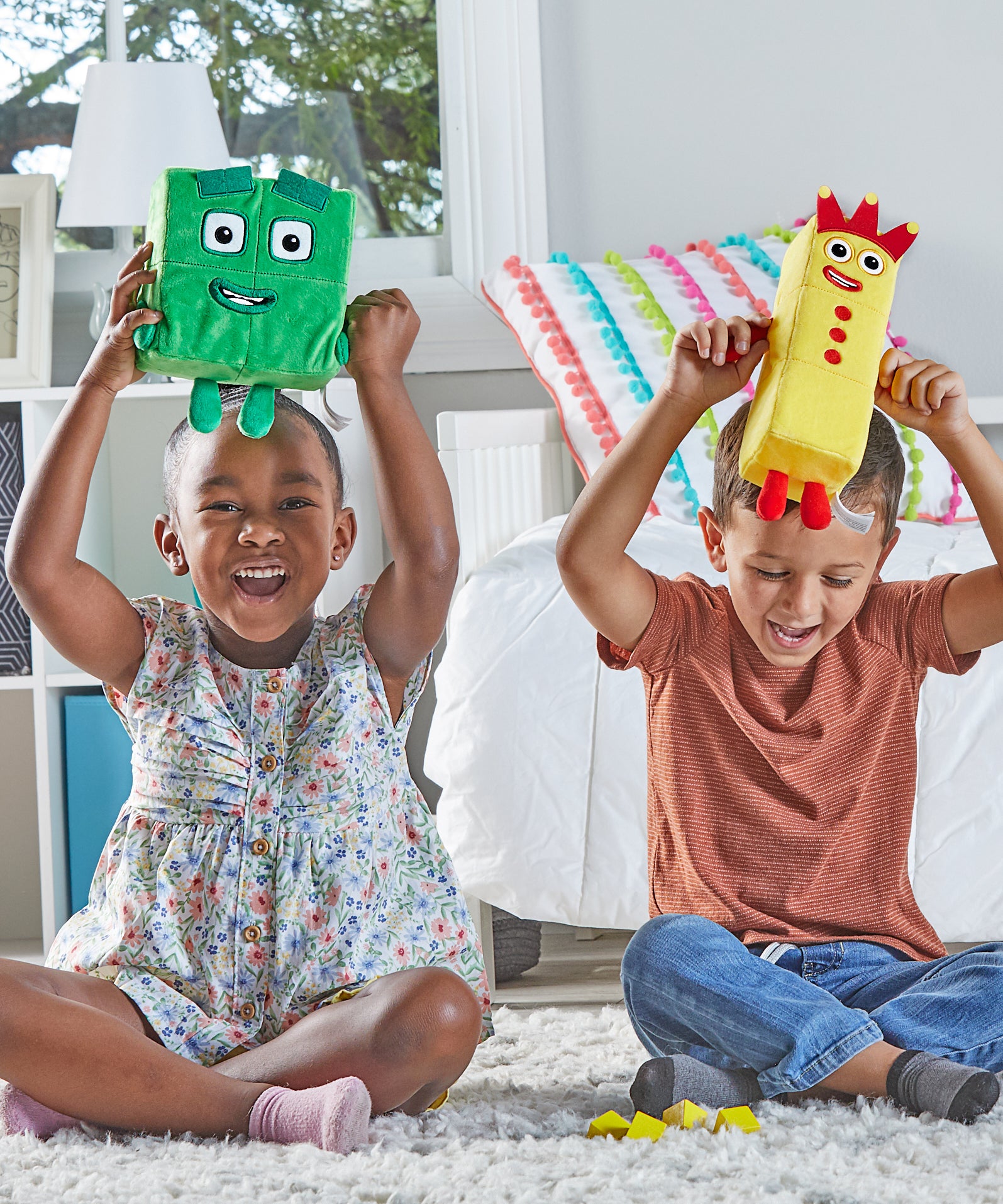 موارد التعلم - مكعبات الأرقام الثلاثة والأربعة - أصدقاء مرحون، ألعاب قطيفة ناعمة للأطفال، منتج مرخص رسميًا من موارد التعلم