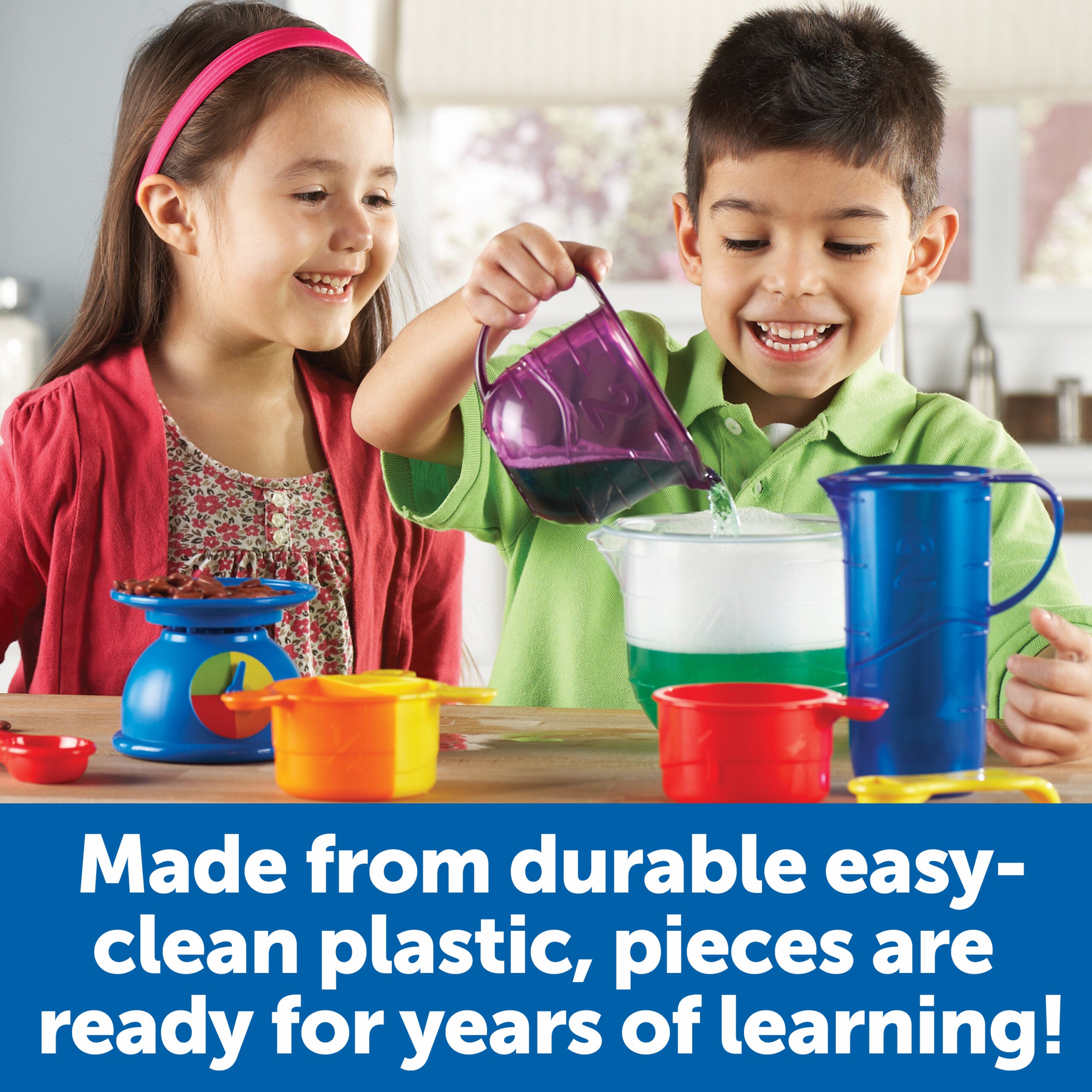 مجموعة أدوات القياس والمزج للعلوم الأساسية من Learning Resources، مجموعة تعليمية عملية في مجالات العلوم والتكنولوجيا والهندسة والرياضيات مع أدوات علمية حقيقية و10 بطاقات أنشطة، مثالية للأطفال من سن 3 سنوات فما فوق