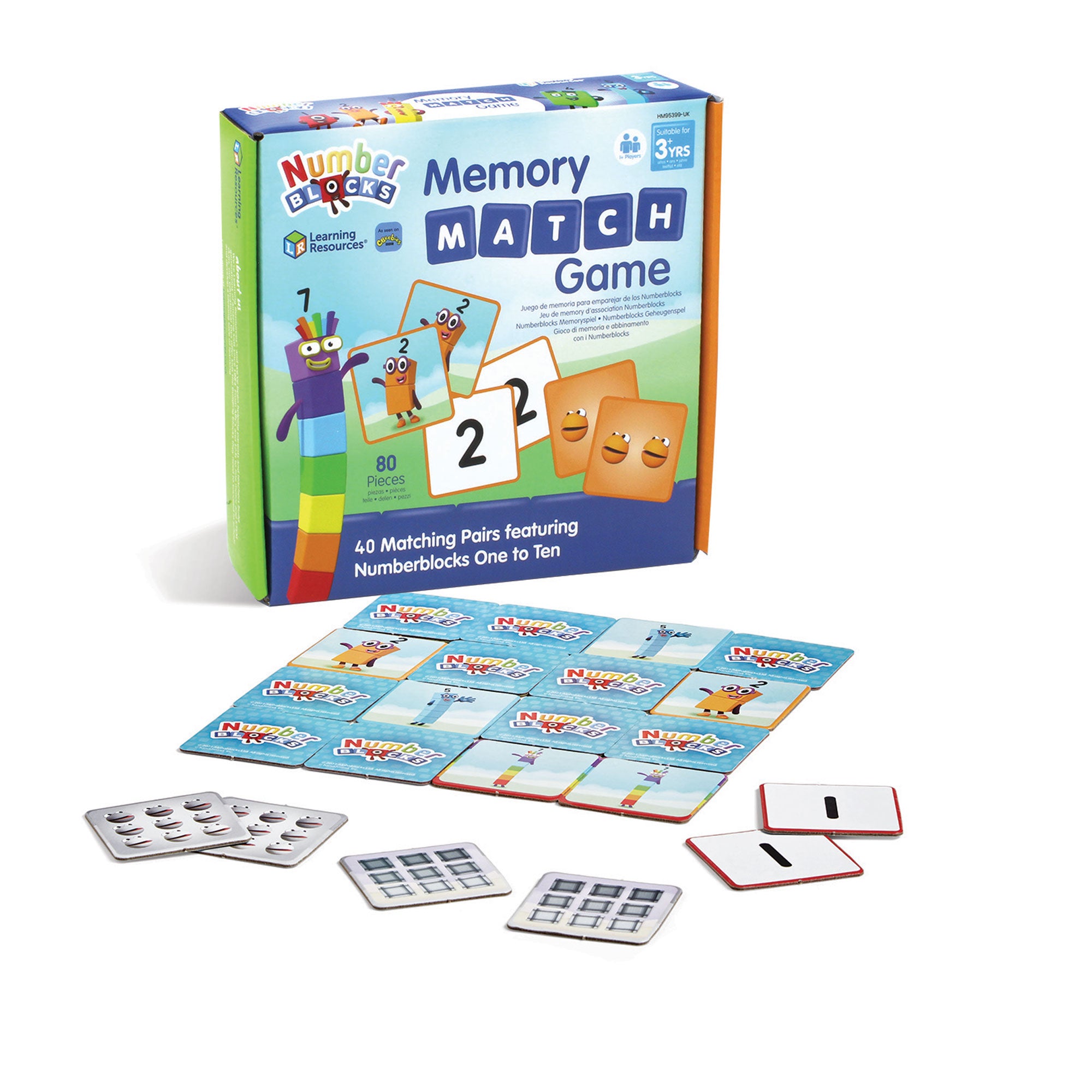 لعبة مطابقة الذاكرة Numberblocks من Learning Resources، لعبة مطابقة ممتعة وتعليمية للأطفال، منتج مرخص رسميًا من Learning Resources