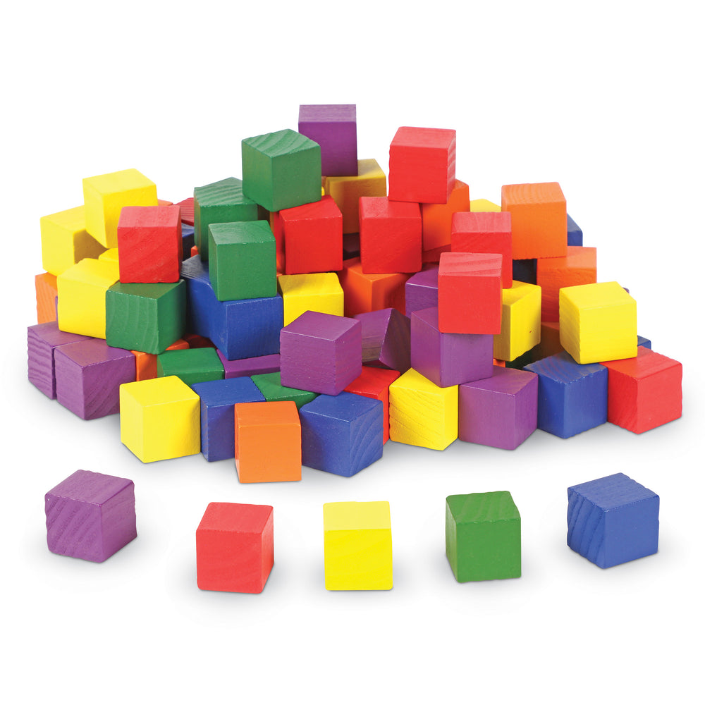 Learning Resources 1" Wooden Colour Cubes, Set of 102, Early Maths Manipulatives for Sorting, Counting & Patterns (Ages 3+)