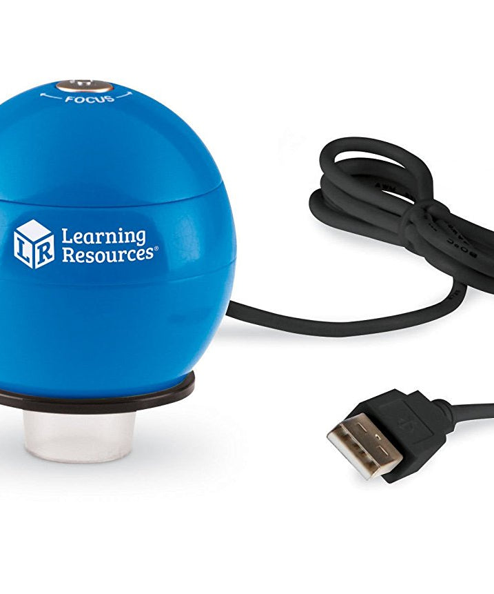 مجهر رقمي محمول Zoomy 2.0 من Learning Resources، تكبير 54 ضعفًا، اتصال USB، يلتقط الصور ومقاطع الفيديو، متوافق مع أجهزة الكمبيوتر الشخصية وأجهزة ماك، أزرق