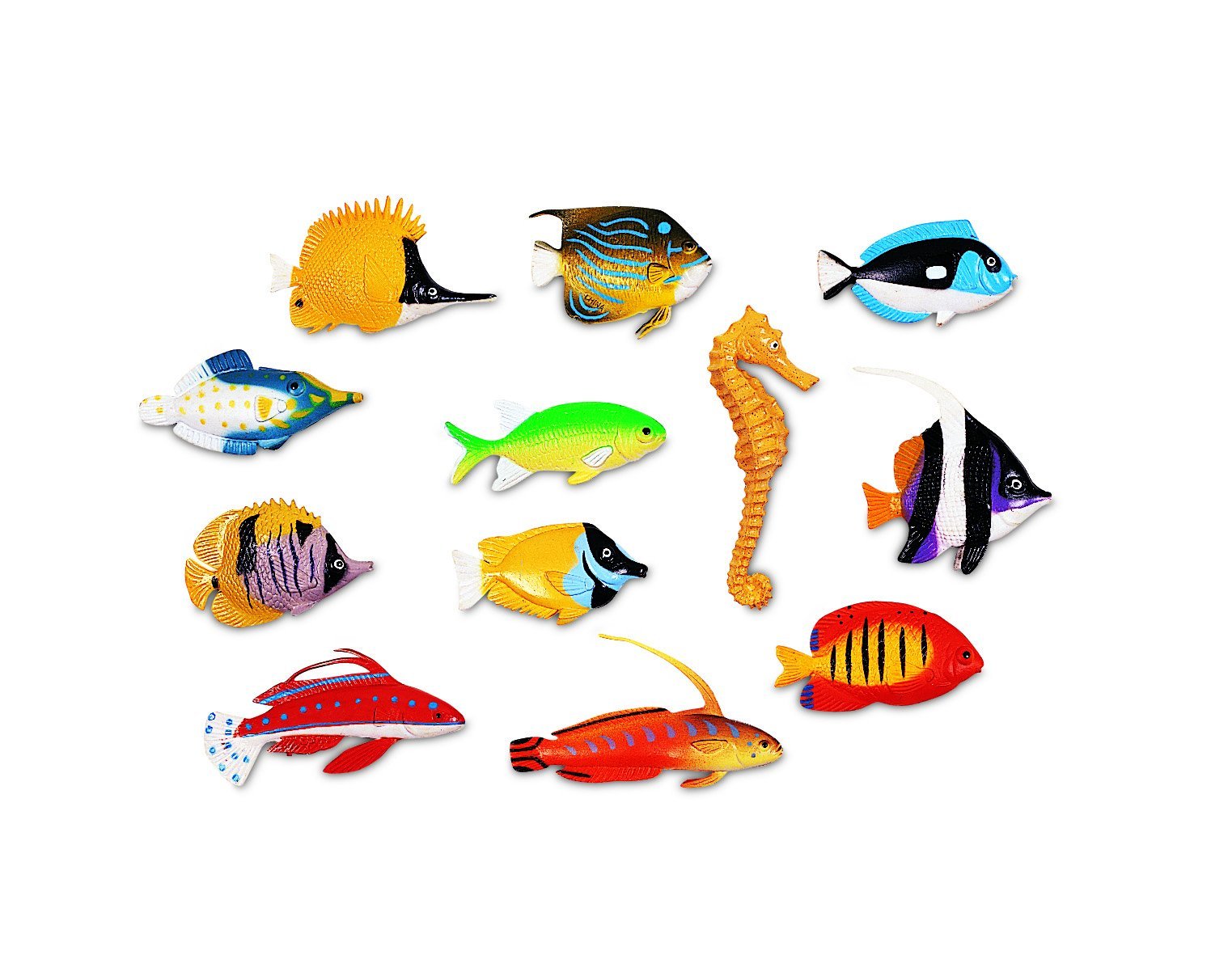 Learning Resources Fun Fish Counters, Set of 60 Colorful Plastic Fish for Counting, Sorting, and Patterning, 12 Species with Realistic Details, Ages 3 and Up