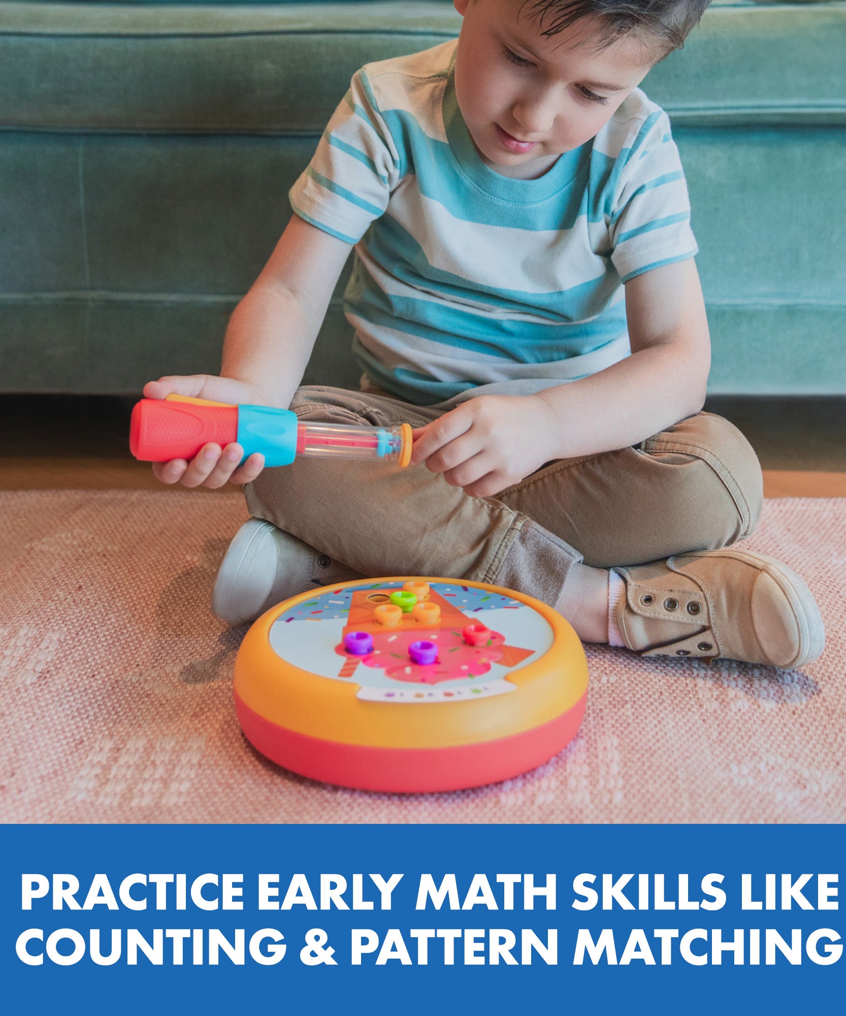 موارد التعلم تصميم وتدريب مقهى الإبداع، لعبة STEM الحركية الدقيقة مع قاذف المسامير وبطاقات الأنشطة، مجموعة لعب محمولة للأعمار من 3 سنوات فما فوق