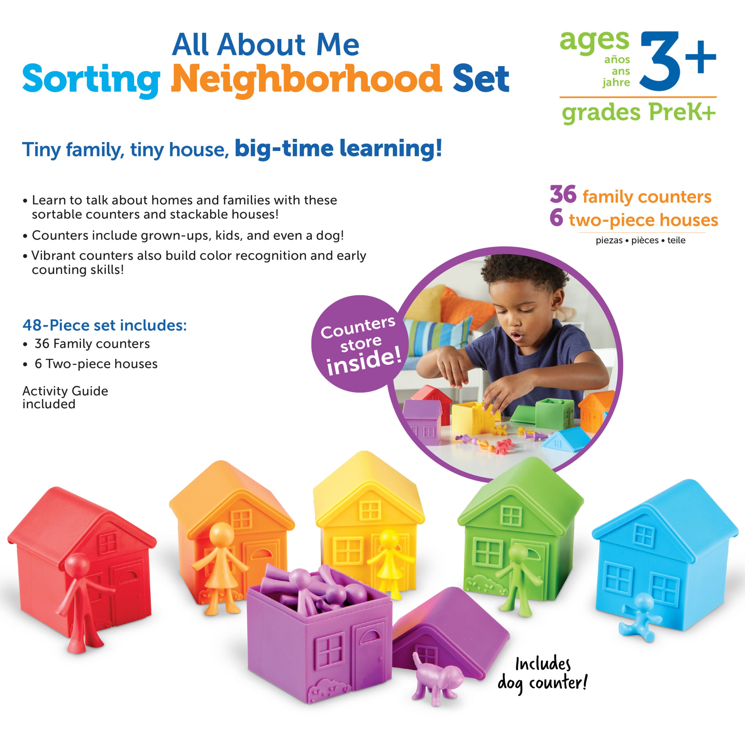Learning Resources All About Me Sorting Neighbourhood Set, 36 Colourful Sorting Counters, Educational Toy for Colour, Matching, Sorting, and Social-Emotional Learning, Ages 3+