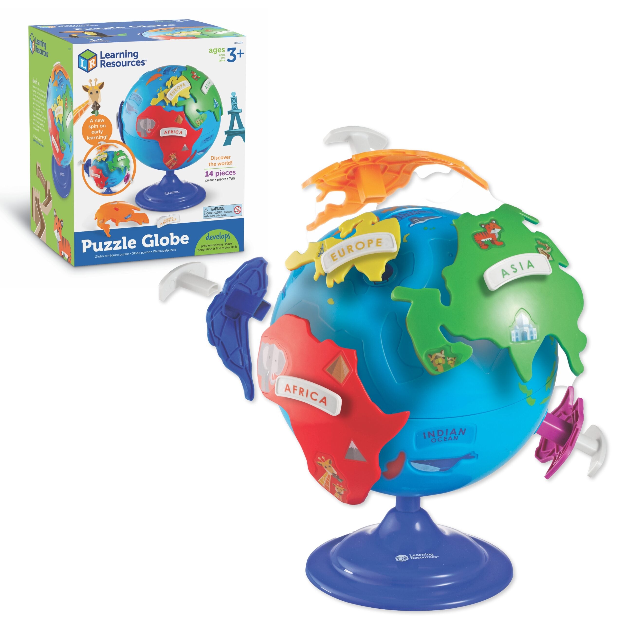 Learning Resources Puzzle Globe For Kids Interactive Geography Toy Wi 