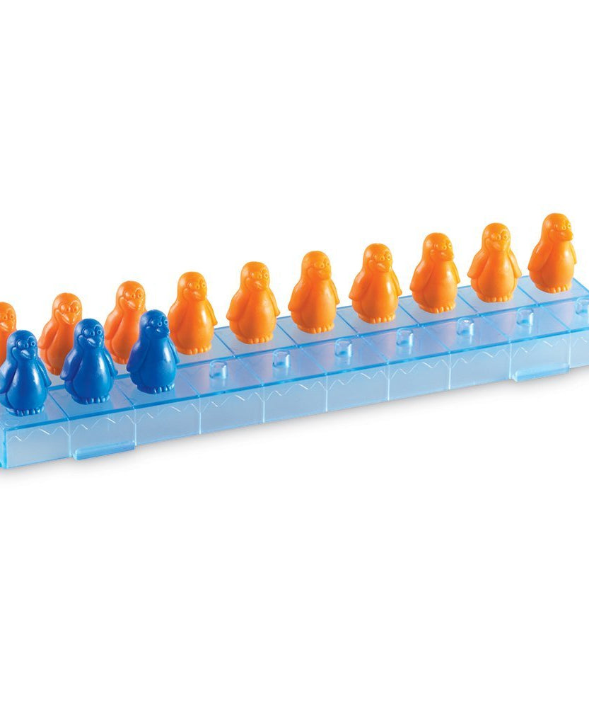 مجموعة أنشطة الرياضيات "بطاريق على الجليد" من Learning Resources، لعبة عد وفرز عملية للأطفال، تتضمن 100 عداد بطريق ملون و10 ألواح ثلج