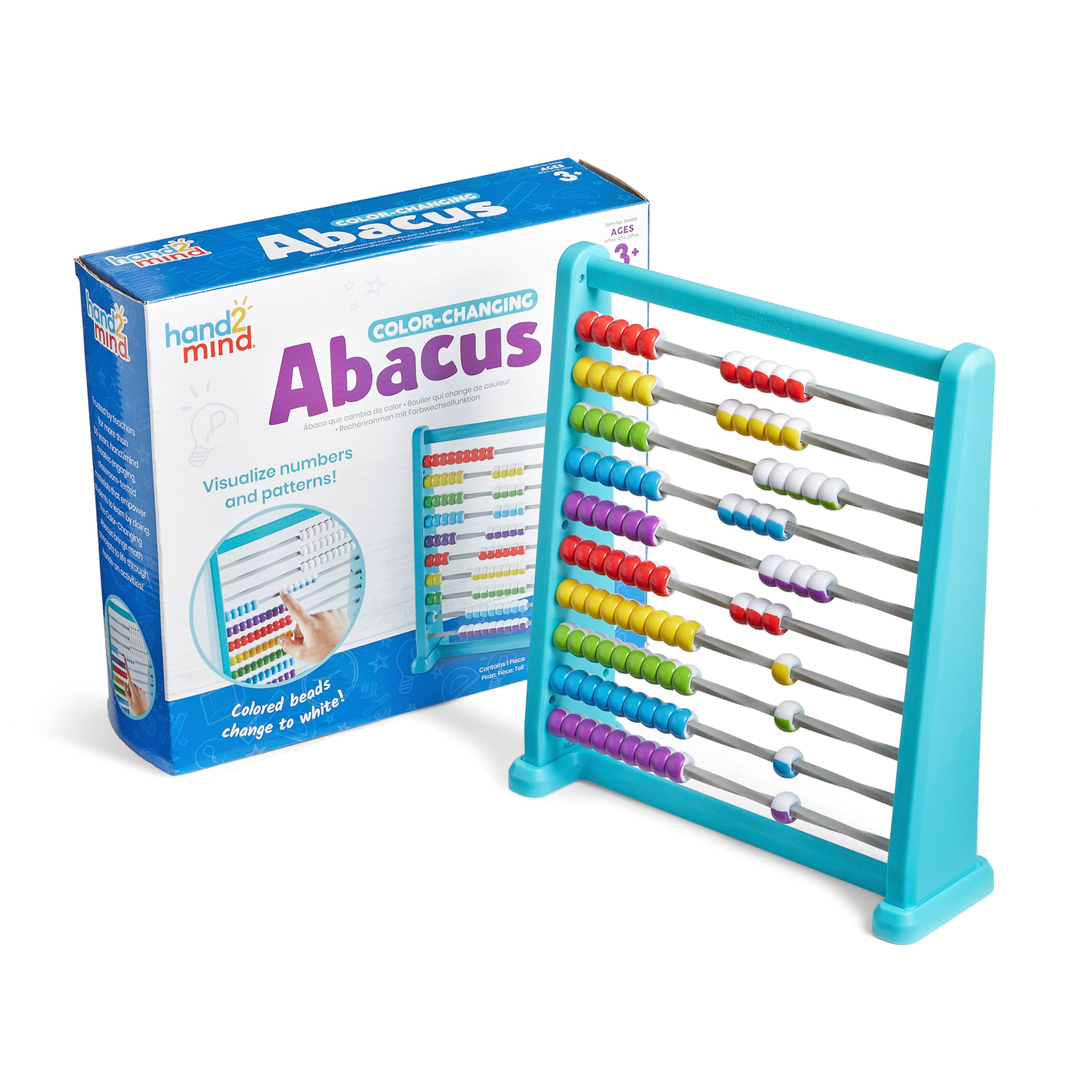 عداد متغير الألوان من Learning Resources، أداة تفاعلية لتعليم الرياضيات للأطفال، العد البصري، والجمع والطرح، بإطار بلاستيكي متين، يتضمن دليل الأنشطة، مناسب للأعمار من 3 سنوات فما فوق