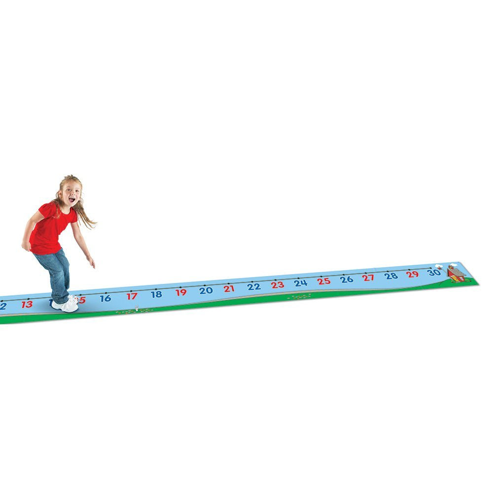 Learning Resources 0–30 Number Line Floor Mat Durable Vinyl Math Mat for Kids Ages 5 Plus