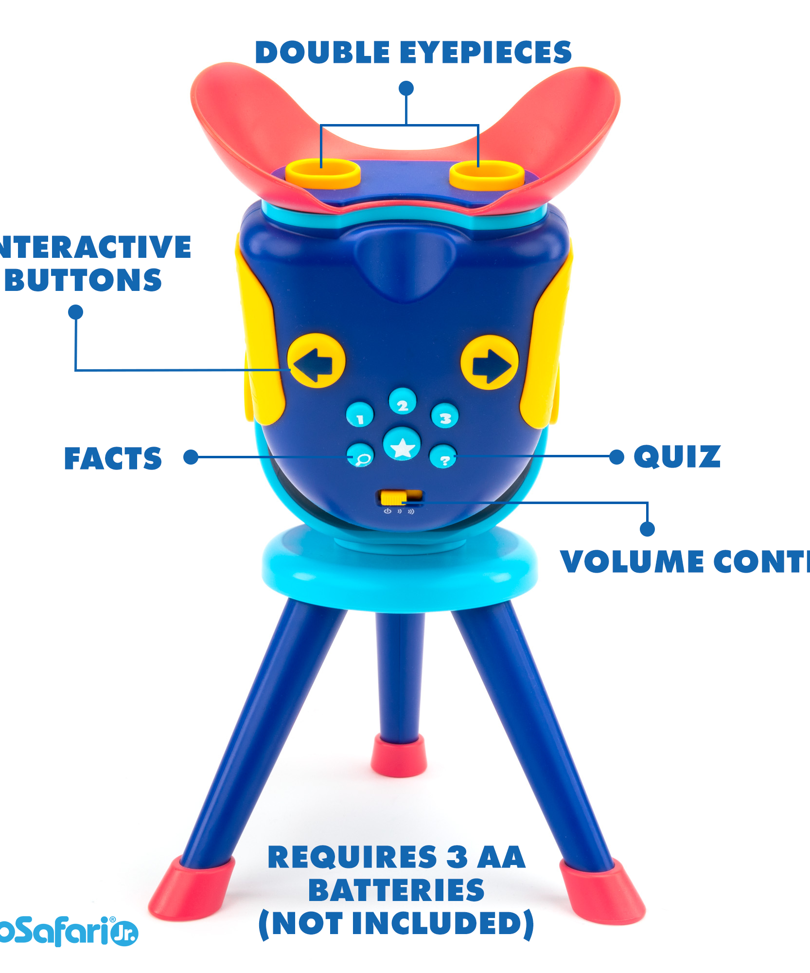 موارد التعلم GeoSafari Jr. مستكشف الفضاء الناطق، تلسكوب لعبة للأطفال في مرحلة ما قبل المدرسة مع 120 صورة و13 مقطع فيديو وحقائق فضائية ممتعة، مثالي للأطفال من سن 4 سنوات فما فوق