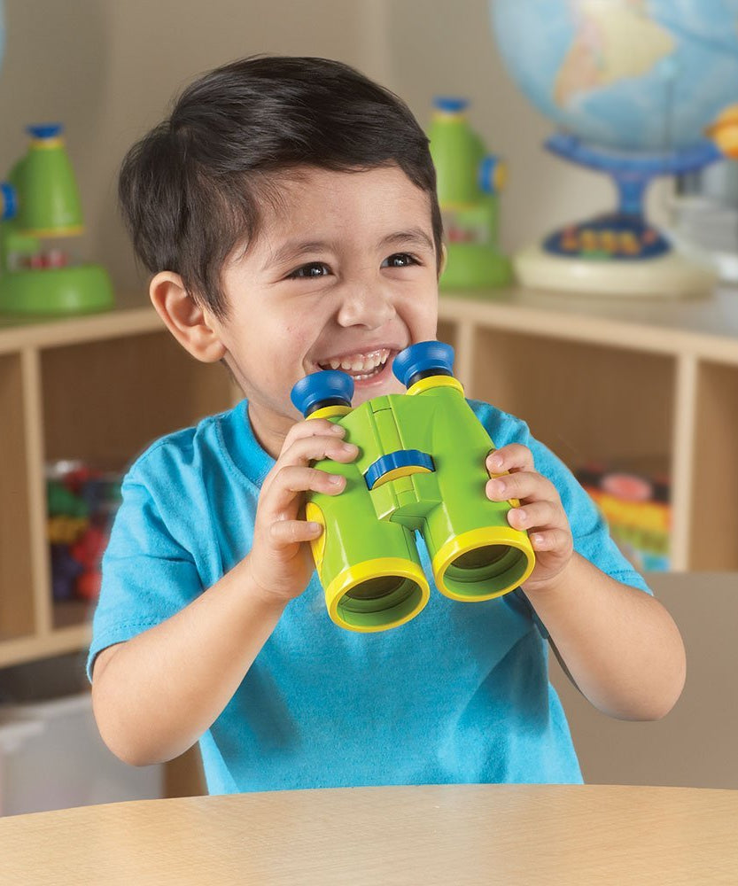 منظار ثنائي الرؤية من Learning Resources Primary Science، تكبير 6 أضعاف، عجلة تركيز سهلة الدوران، تصميم بلاستيكي متين مع حبل قابل للفصل، مثالي للاستكشاف في الهواء الطلق، للأعمار من 3 سنوات فما فوق